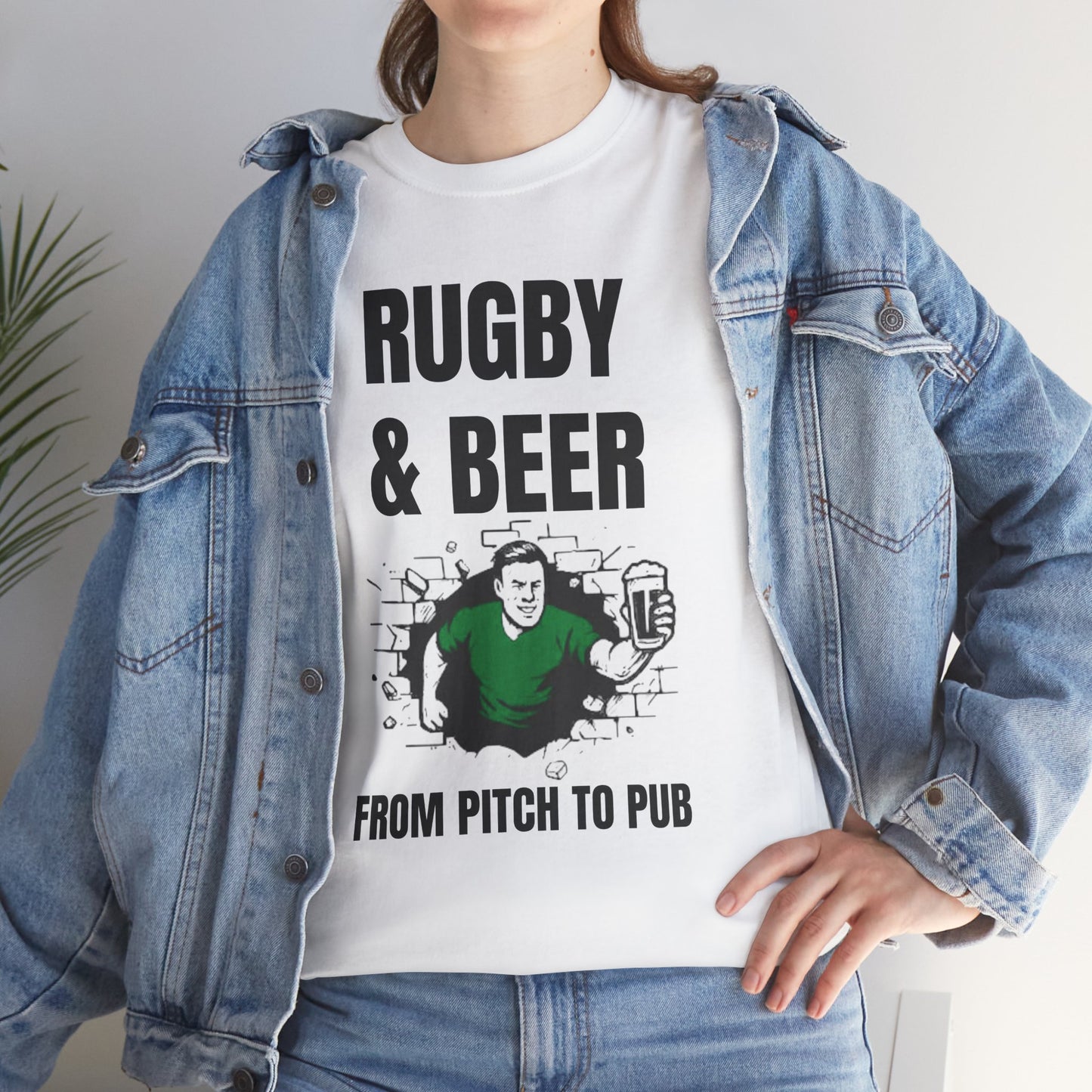 Rugby & Beer T-Shirt – From the Pitch to the Pub | Irish Rugby Fans Tee