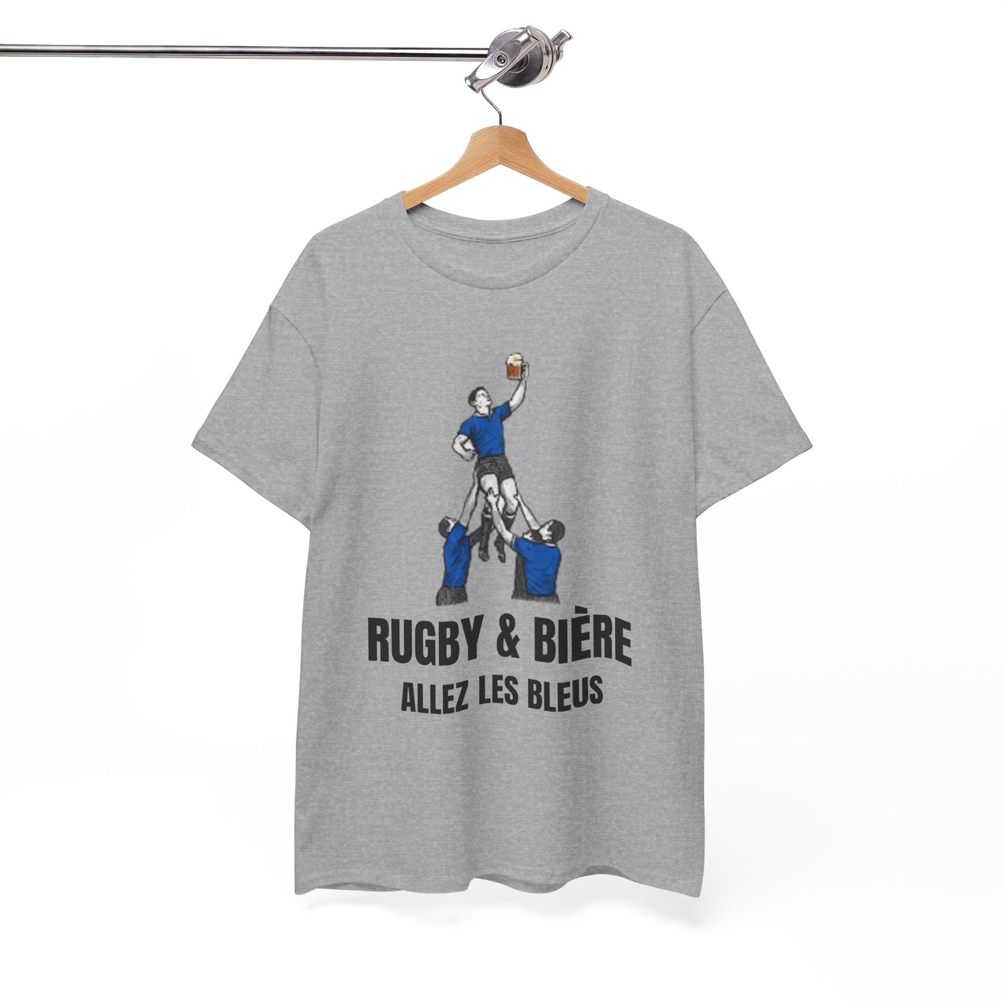 T-shirt Rugby & Bière : Allez Les Bleus - Cadeau parfait pour les fans de rugby