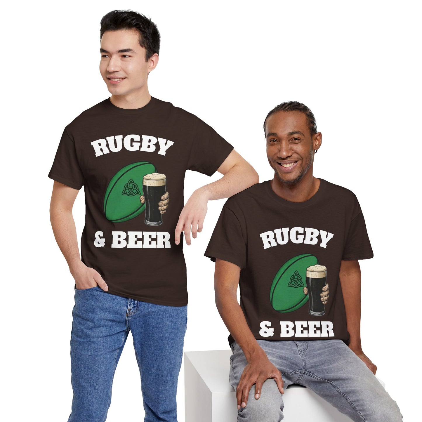 Irish Rugby & Beer T-Shirt – Perfect for Match Days, Gifts & Lads Trips