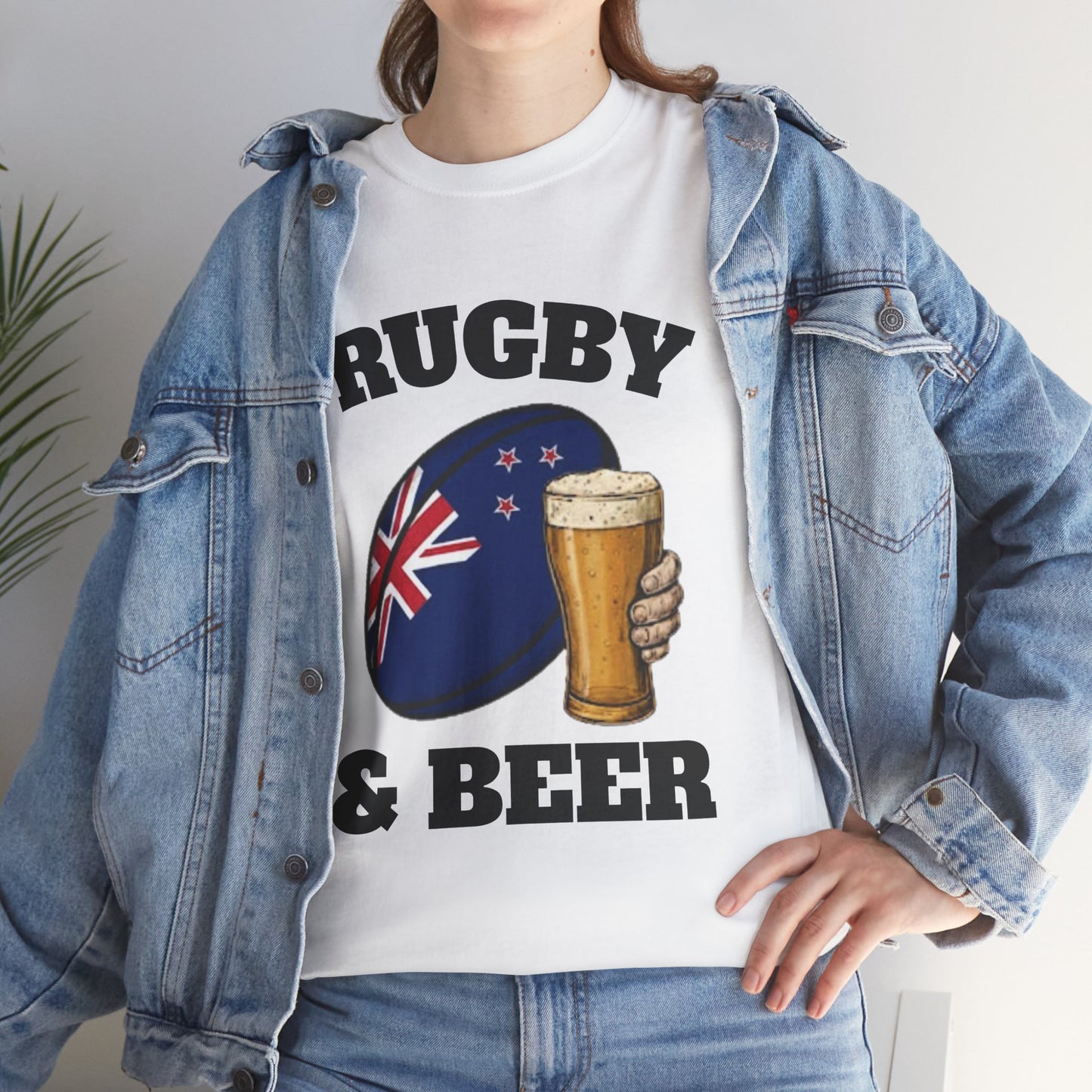 Rugby & Beer New Zealand T-Shirt – Kiwi Rugby Fans Match Day Tee