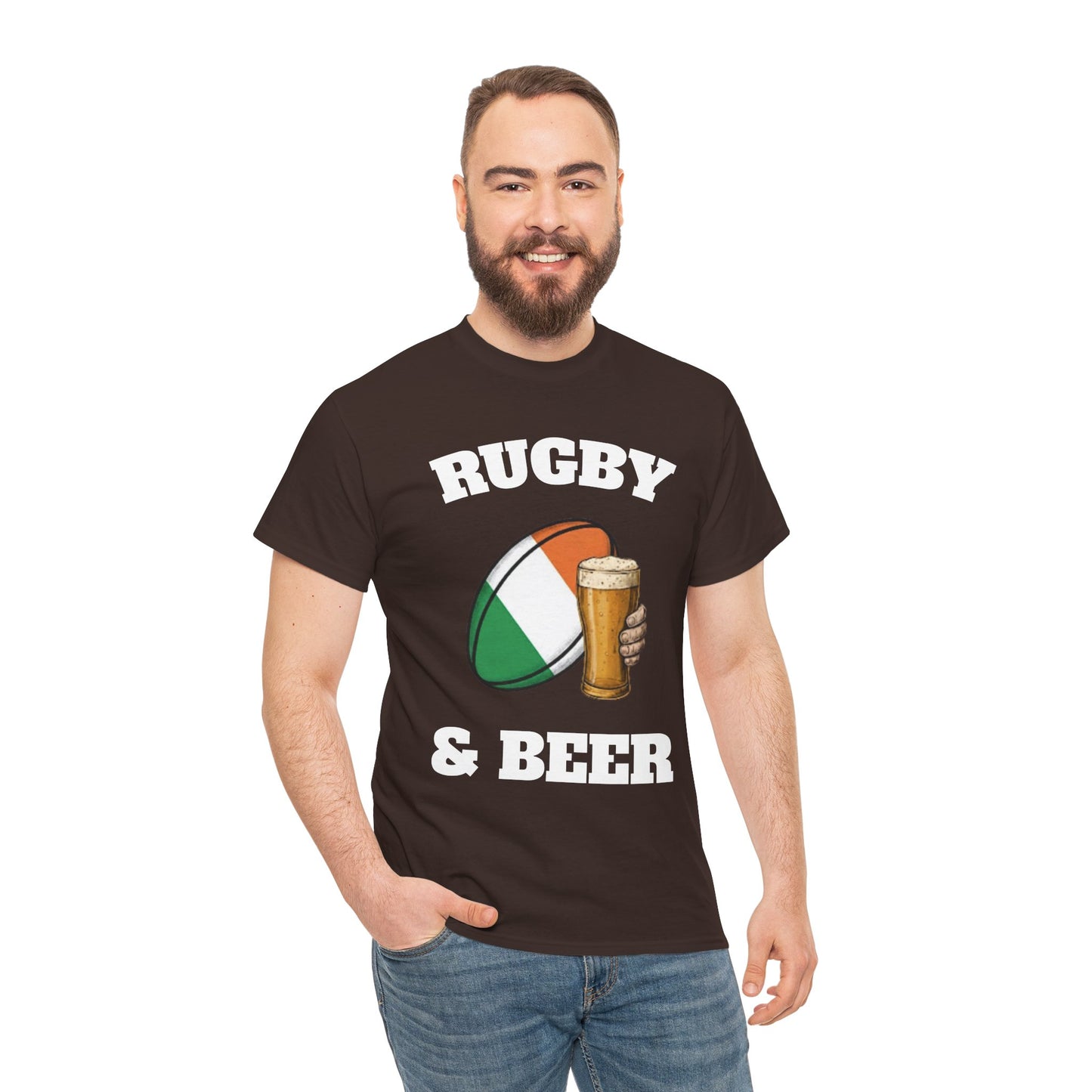 Irish Rugby & Beer T-Shirt – Perfect for Match Days, Gifts & Lads Trips