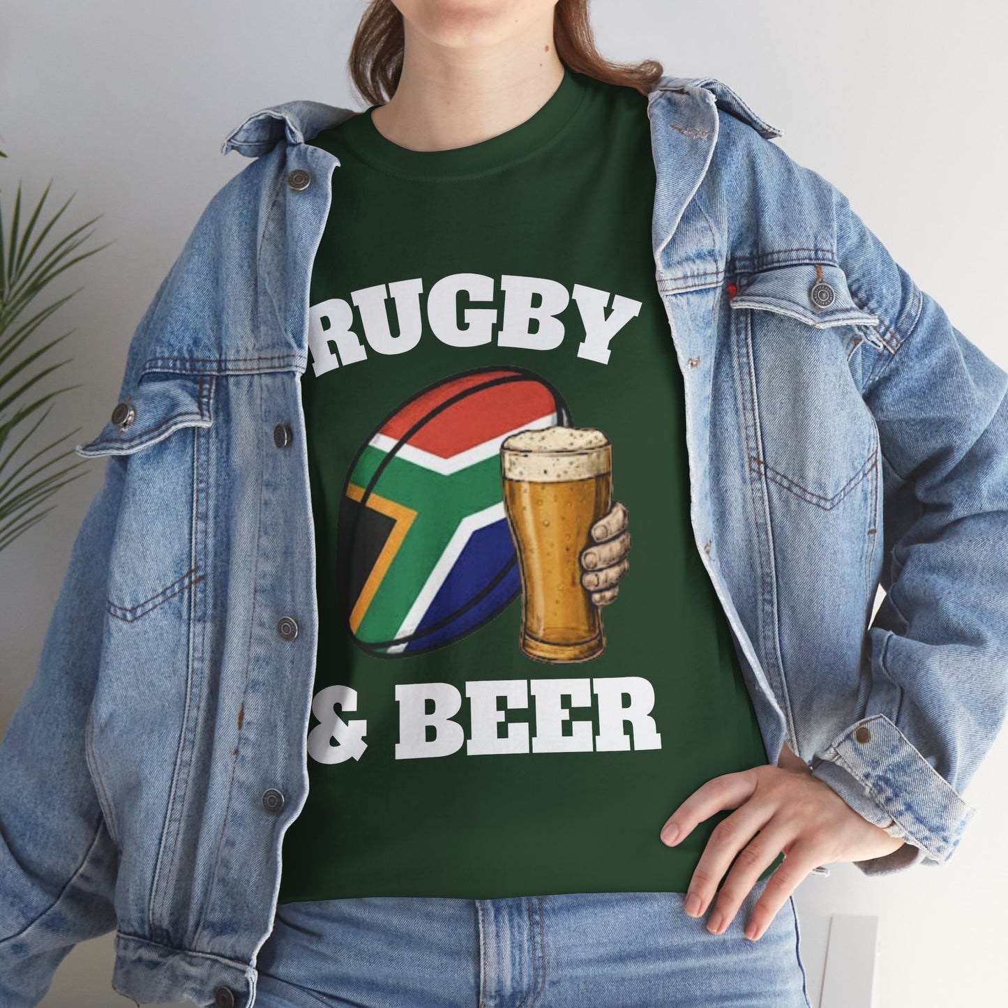 Rugby & Beer South Africa T-Shirt – Springboks Rugby Fan Tee