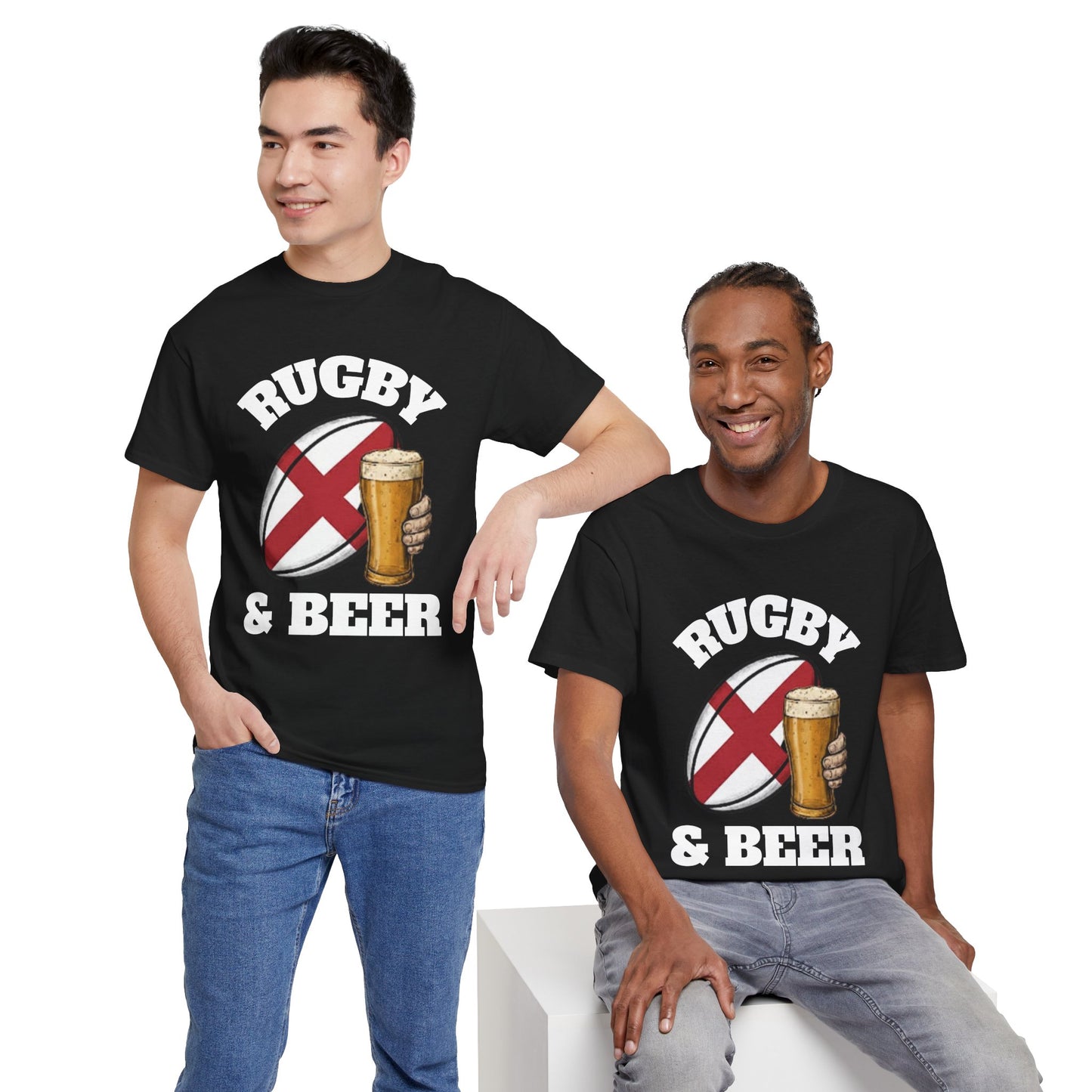 England Rugby & Beer T-Shirt – Perfect for Match Days, Gifts & Lads Trips