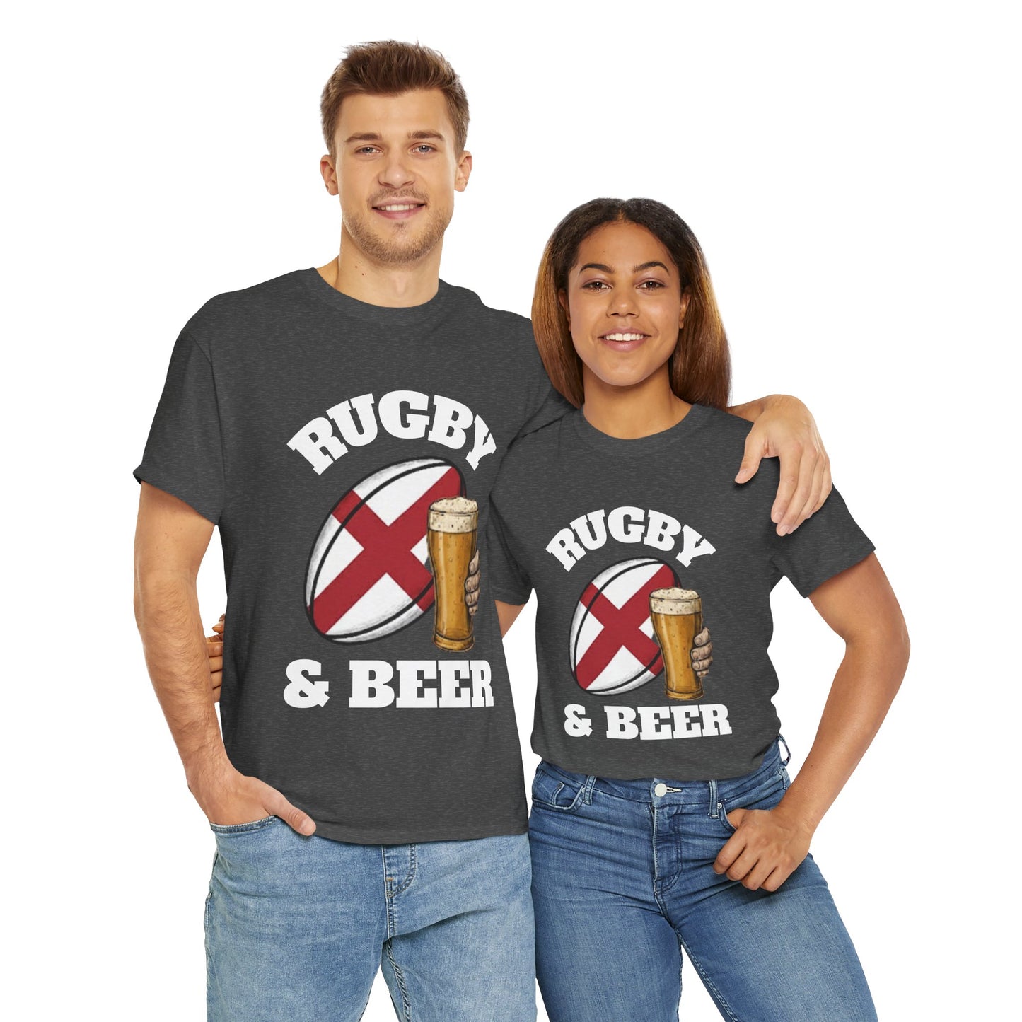 England Rugby & Beer T-Shirt – Perfect for Match Days, Gifts & Lads Trips