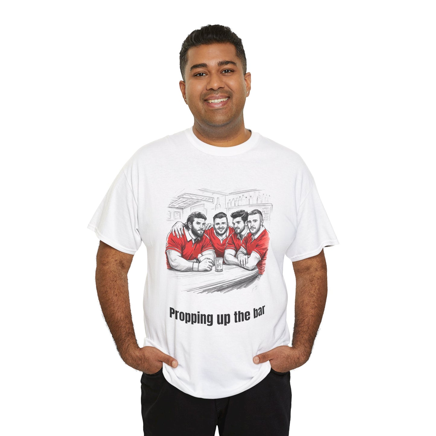 Propping Up The Bar – Funny Welsh Rugby T-Shirt for Fans & Gifts
