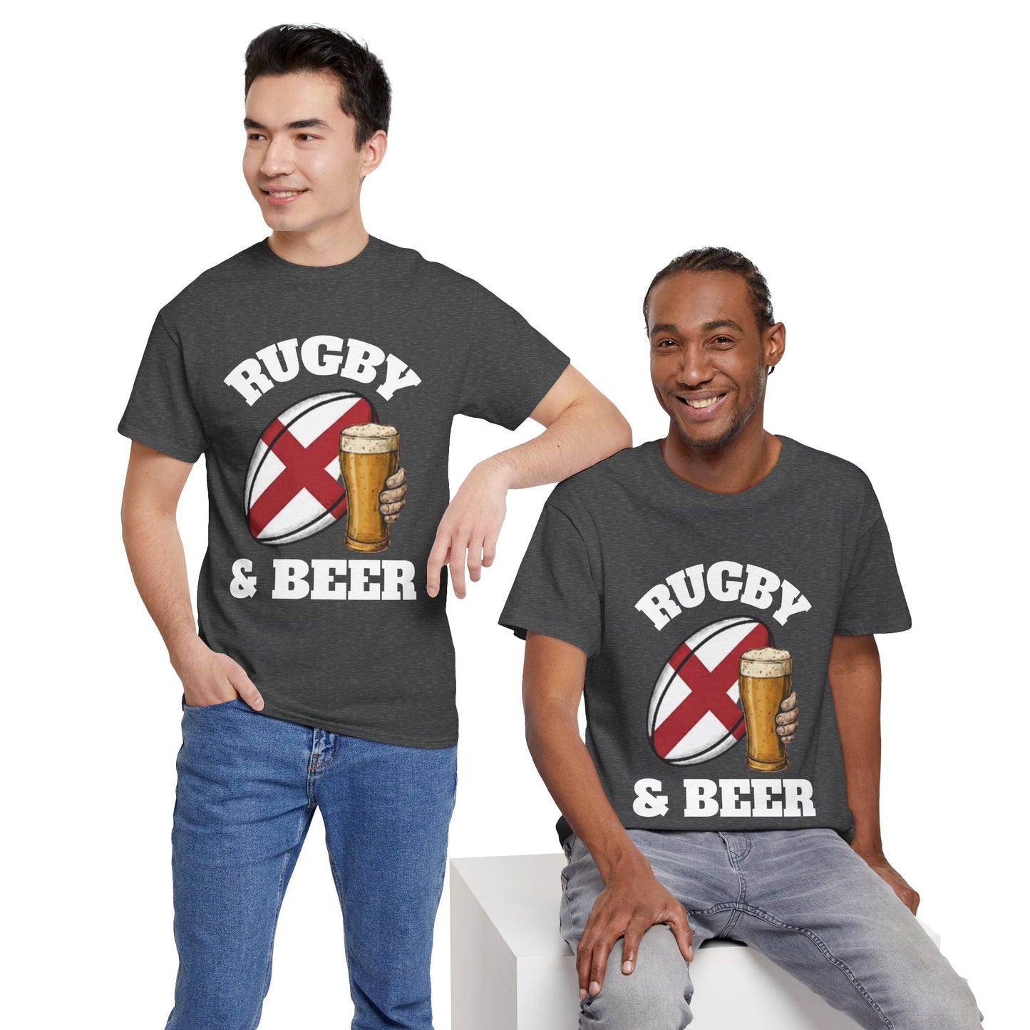 England Rugby & Beer T-Shirt – Perfect for Match Days, Gifts & Lads Trips