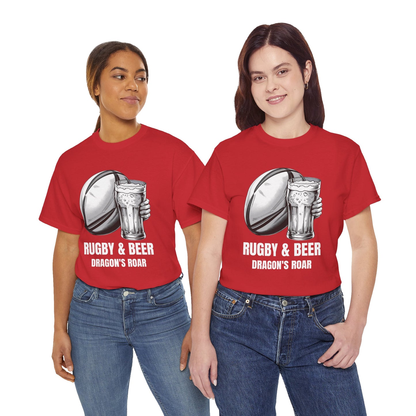 Rugby & Beer “Dragon’s Roar” T-Shirt – Wales Rugby Fan Matchday Gift