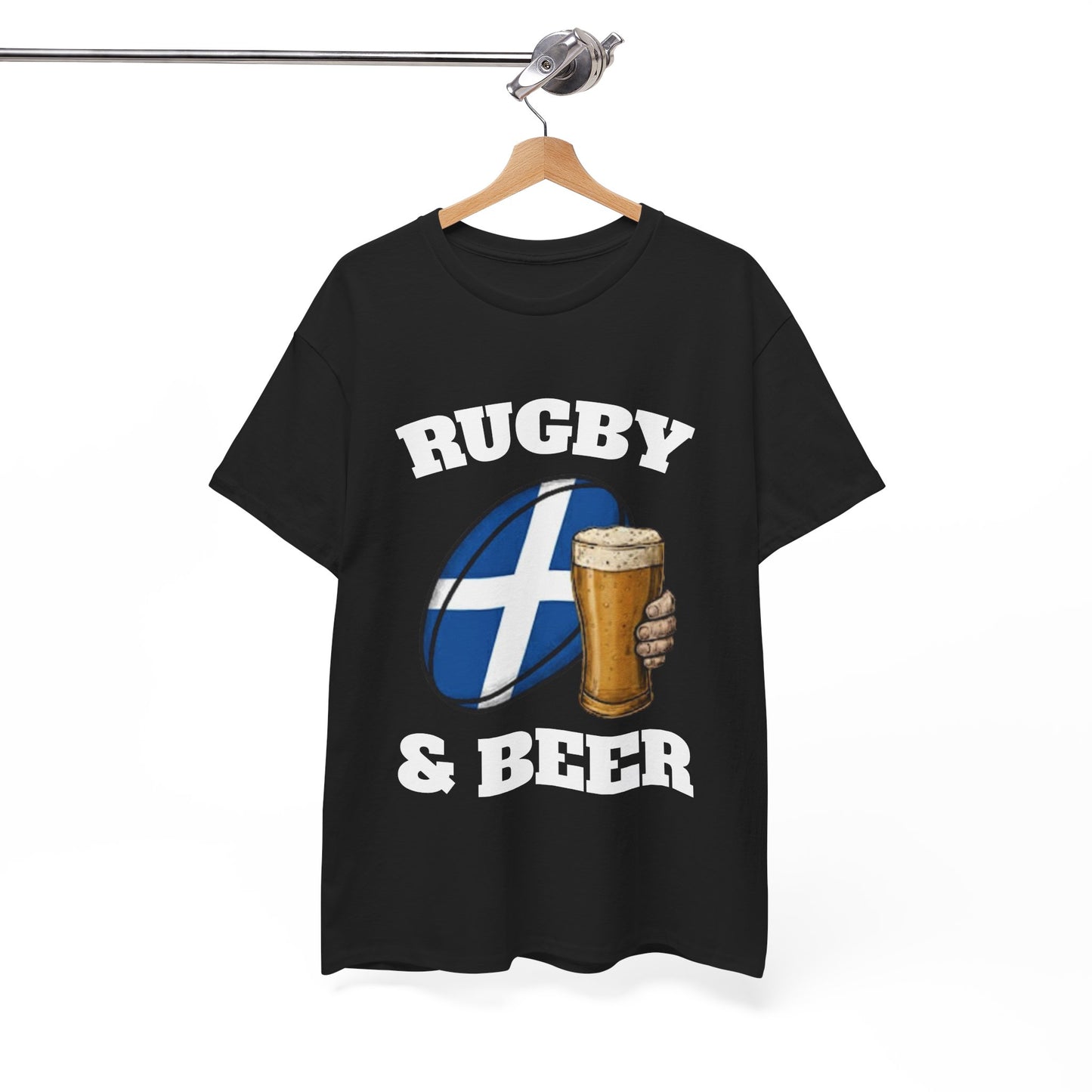 Scotland Rugby & Beer T-Shirt – Perfect for Match Days, Gifts & Lads Trips
