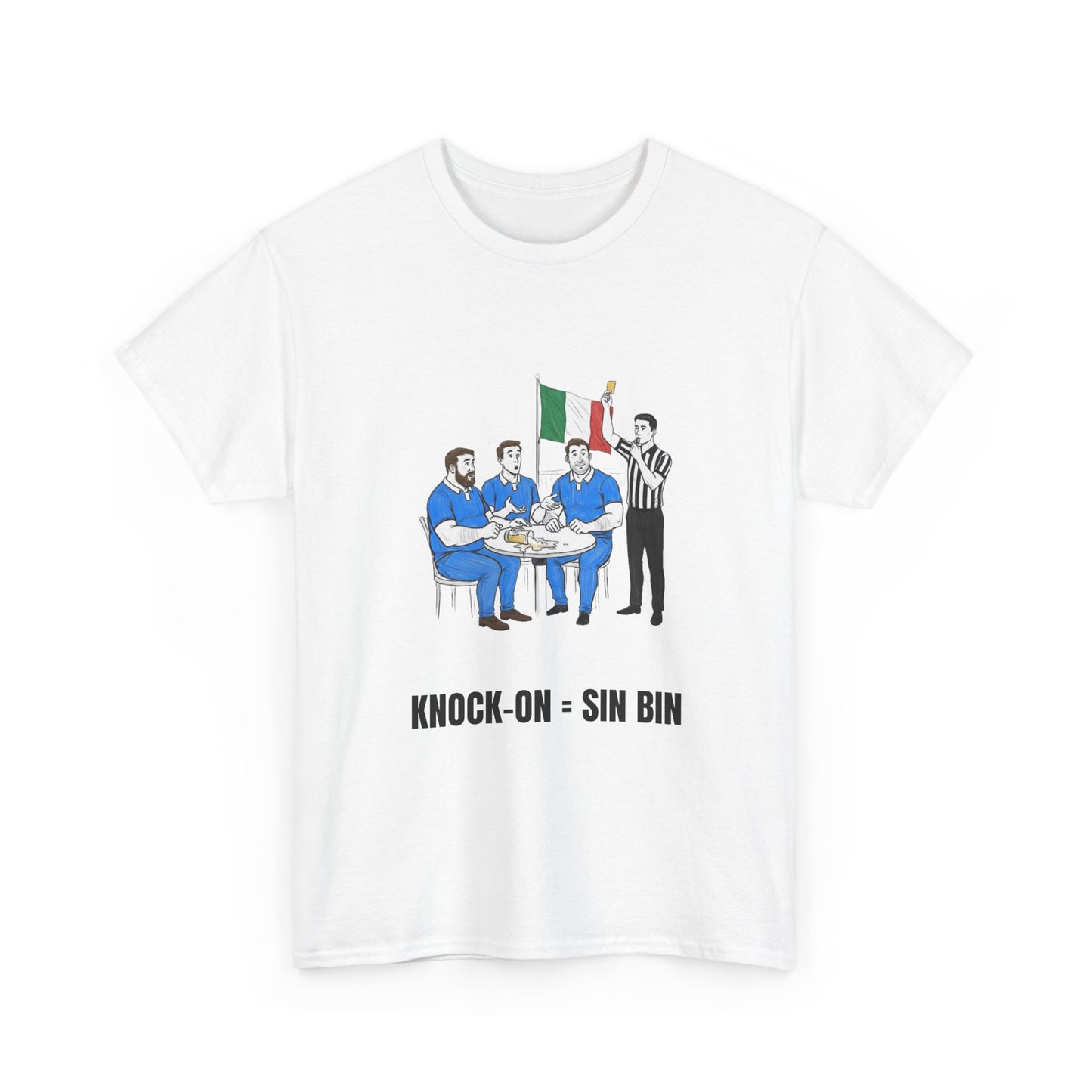 T-shirt rugby italien et bière – Carton jaune renversé | T-shirt humoristique pour supporters de rugby