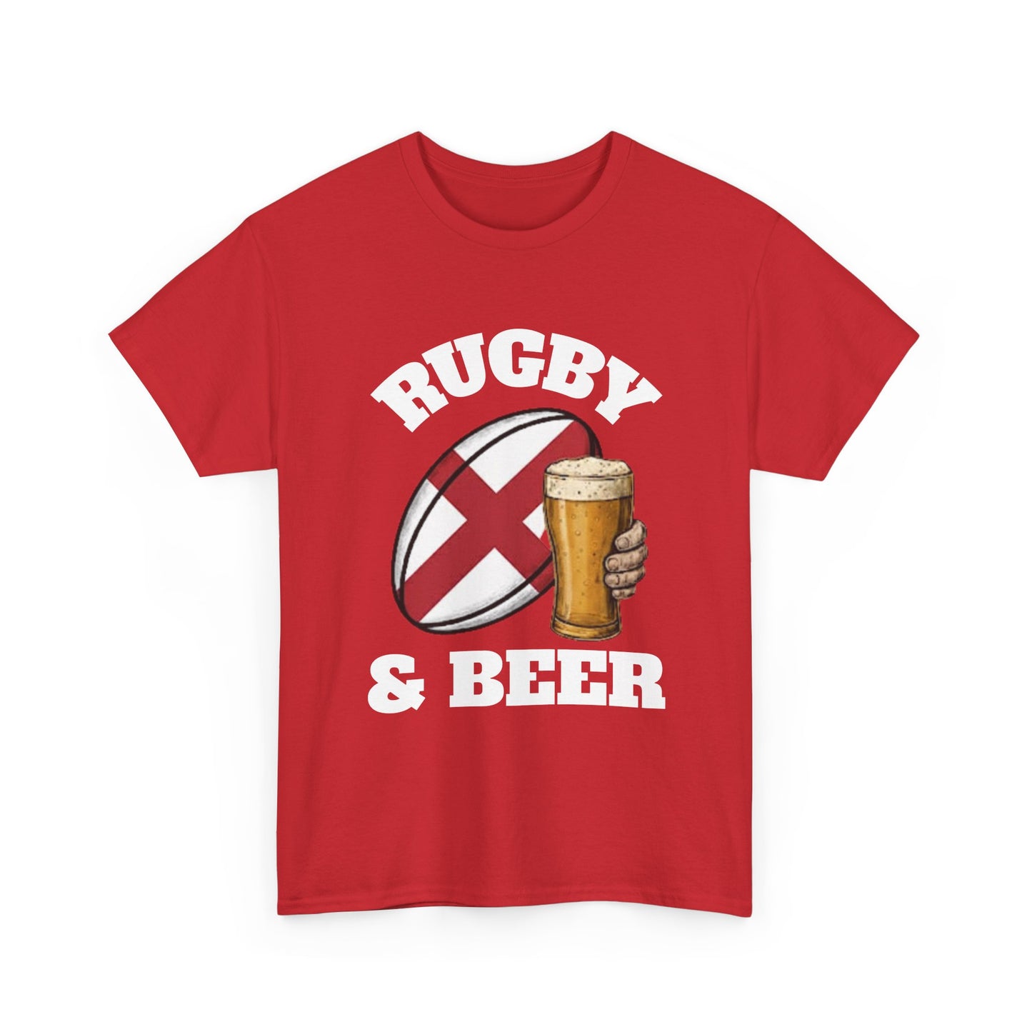 England Rugby & Beer T-Shirt – Perfect for Match Days, Gifts & Lads Trips