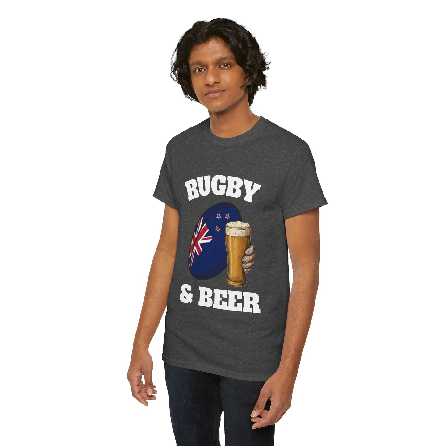 Rugby & Beer New Zealand T-Shirt – Kiwi Rugby Fans Match Day Tee