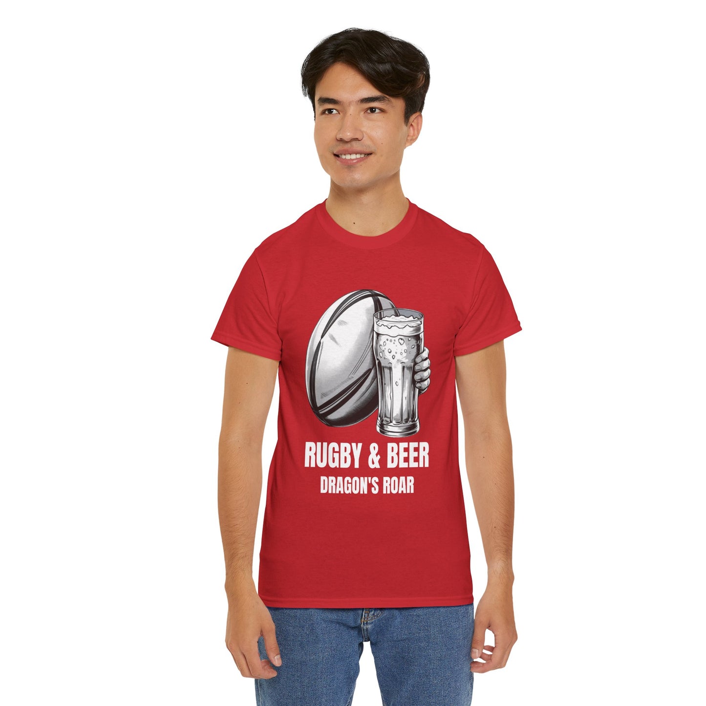 Rugby & Beer “Dragon’s Roar” T-Shirt – Wales Rugby Fan Matchday Gift