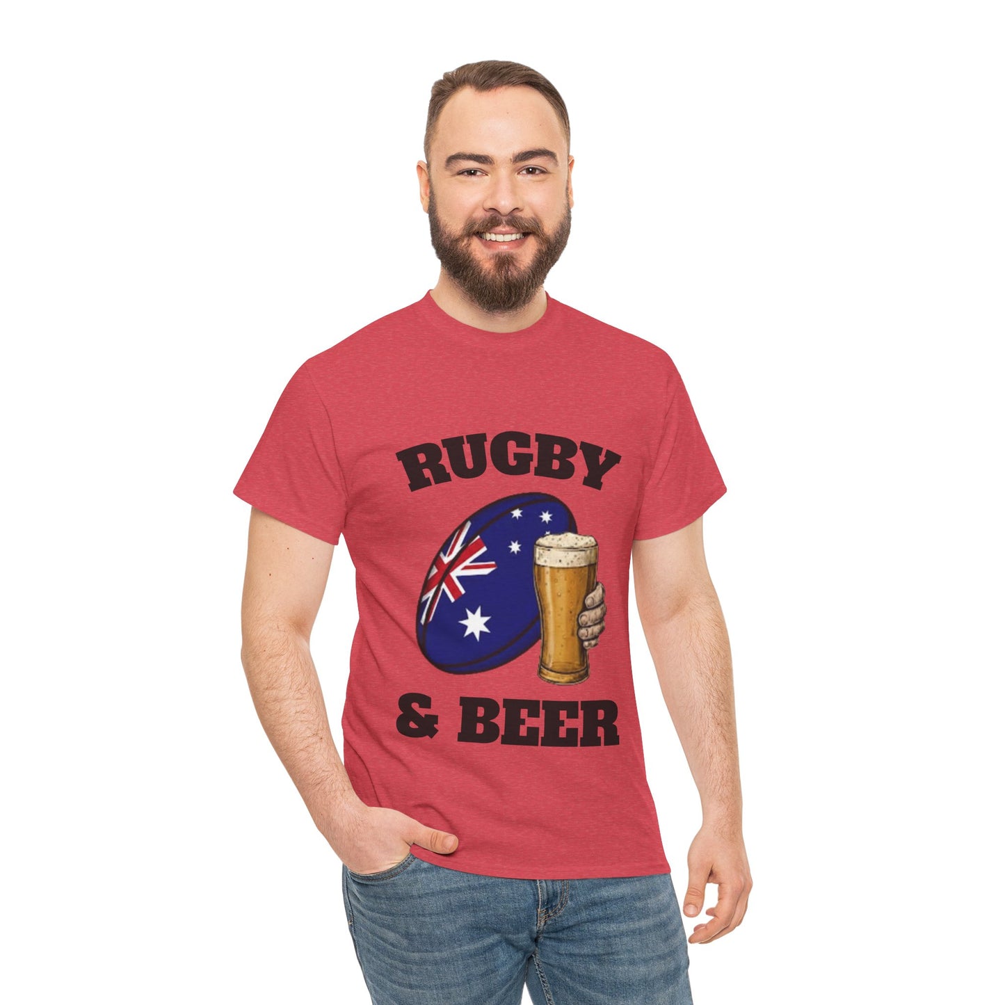 T-shirt Rugby & Beer Australia – T-shirt pour les fans de rugby des Wallabies
