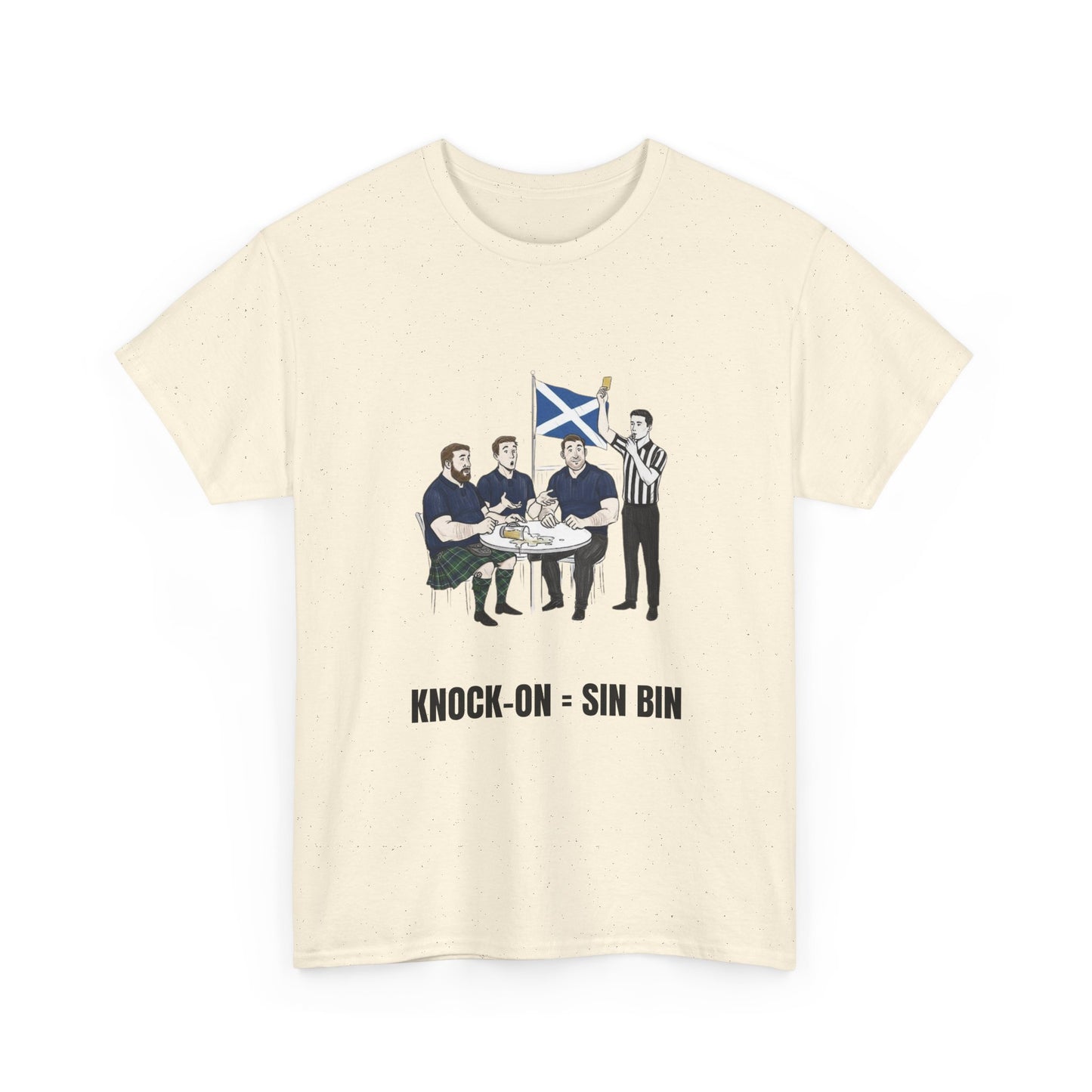 T-shirt rugby écossais et bière – Carton jaune renversé | T-shirt humoristique pour supporters de rugby