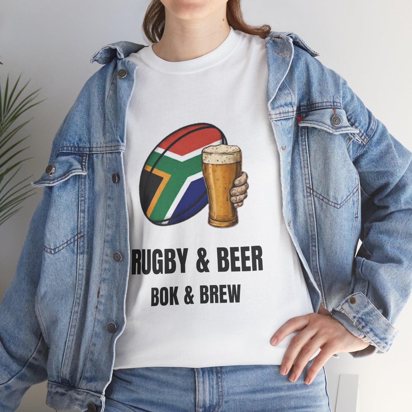 Rugby & Beer ¨Bok & Brew¨ T-Shirt - South African Rugby Fan Matchday Gift