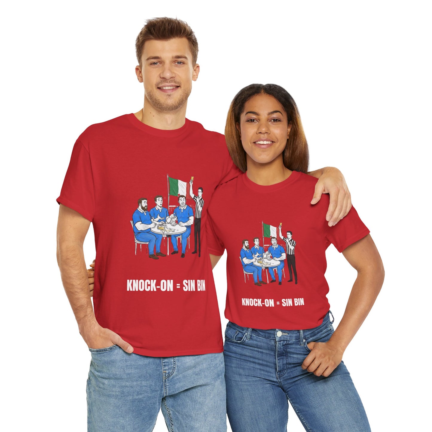 T-shirt rugby italien et bière – Carton jaune renversé | T-shirt humoristique pour supporters de rugby