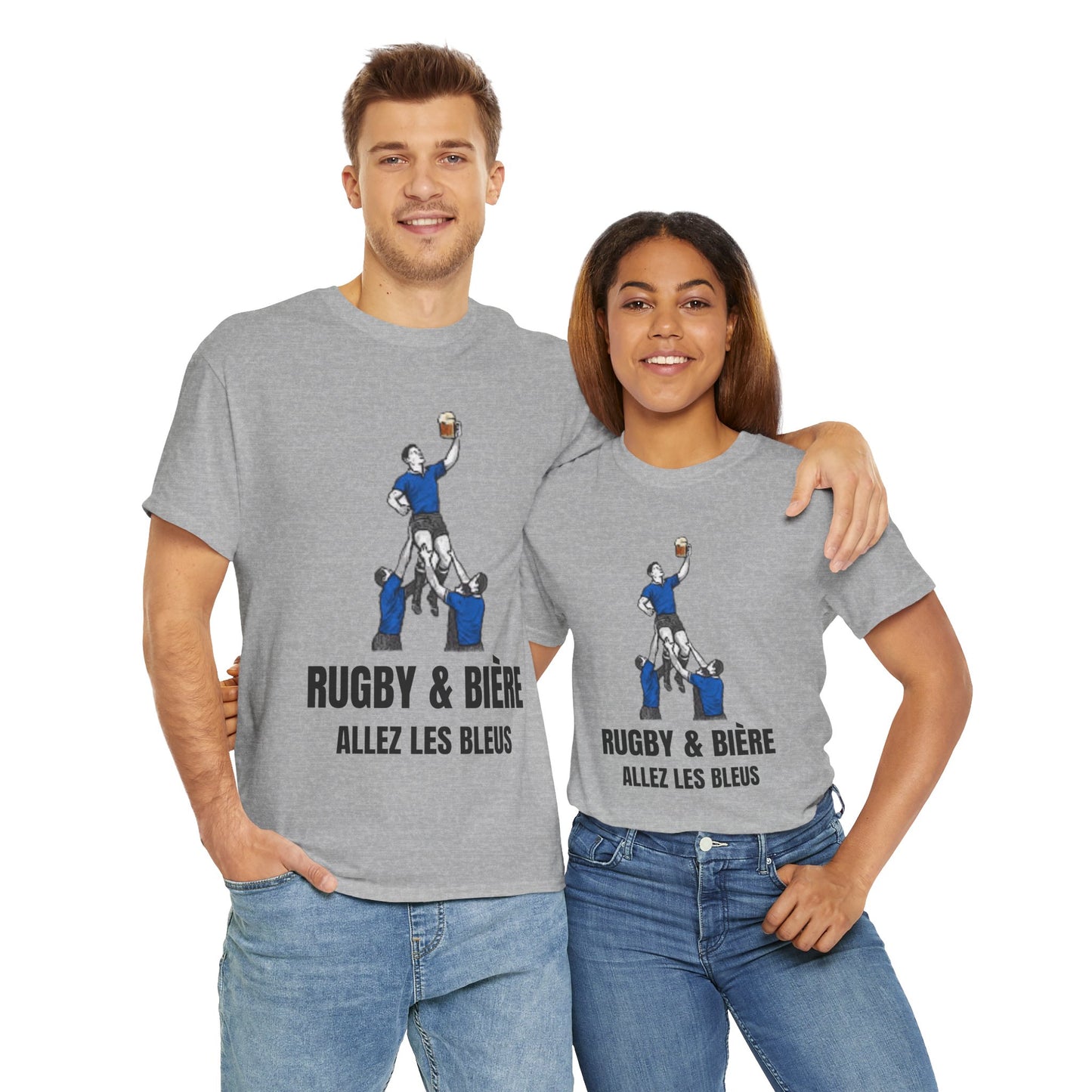 T-shirt Rugby & Bière : Allez Les Bleus - Cadeau parfait pour les fans de rugby