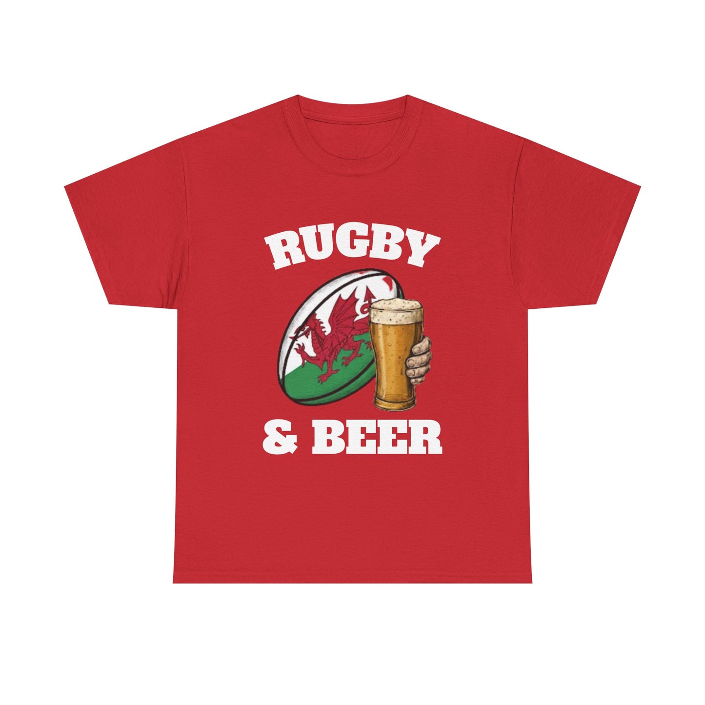 Wales Rugby & Beer T-Shirt – Perfect for Match Days, Gifts & Lads Trips