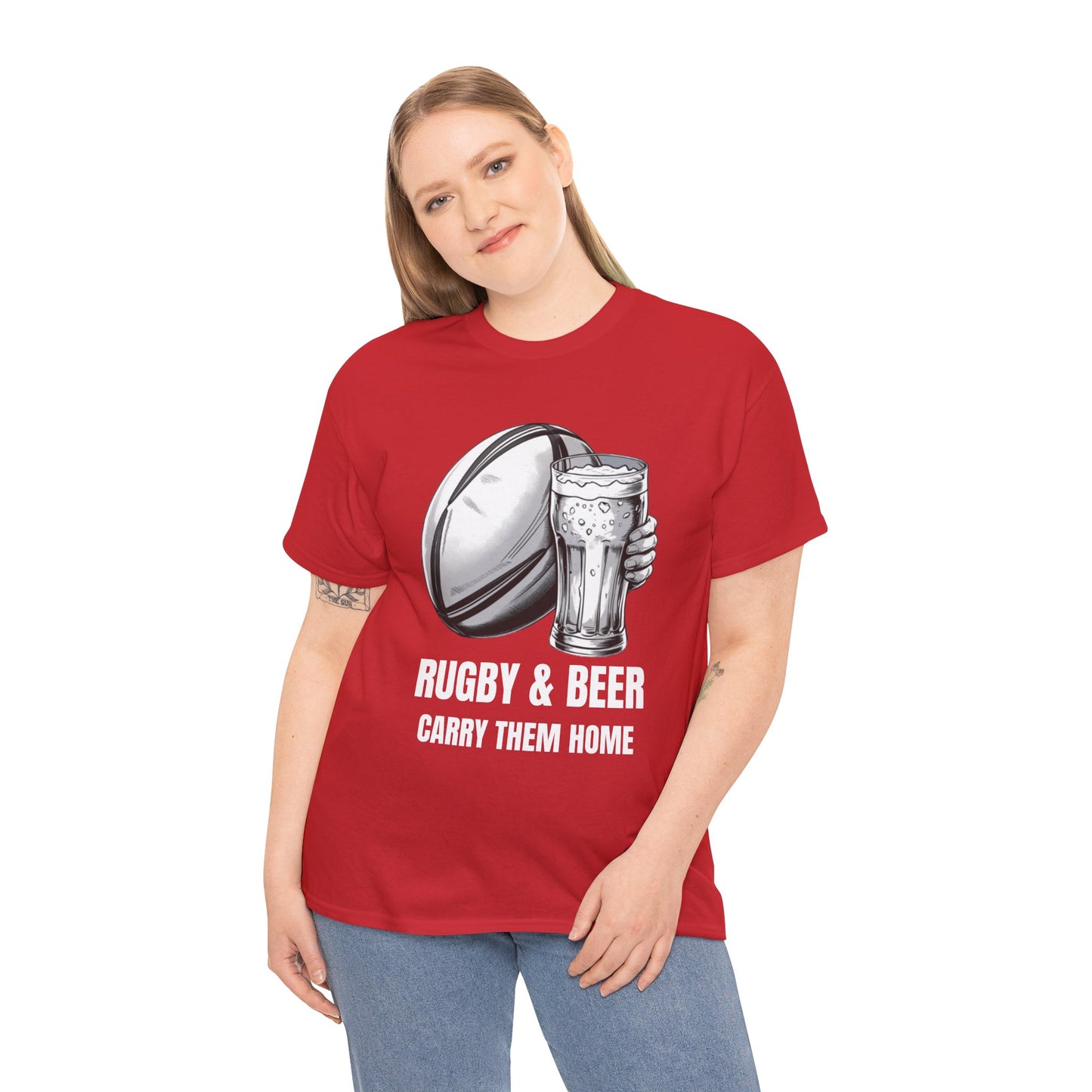 Rugby & Beer “Carry Them Home” T-Shirt – England Rugby Fan Matchday Gift