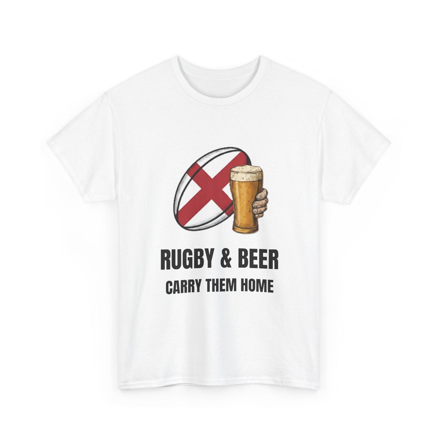 T-shirt Angleterre Rugby & Beer - T-shirt de supporter « Reportez-les à la maison » | Vêtements pour le jour du match