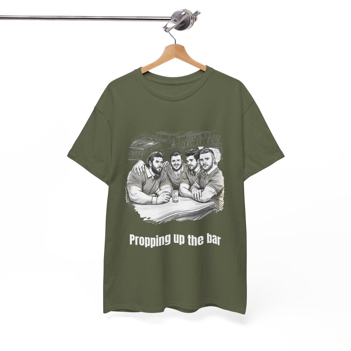 Propping Up The Bar – Funny English Rugby T-Shirt for Fans & Gifts