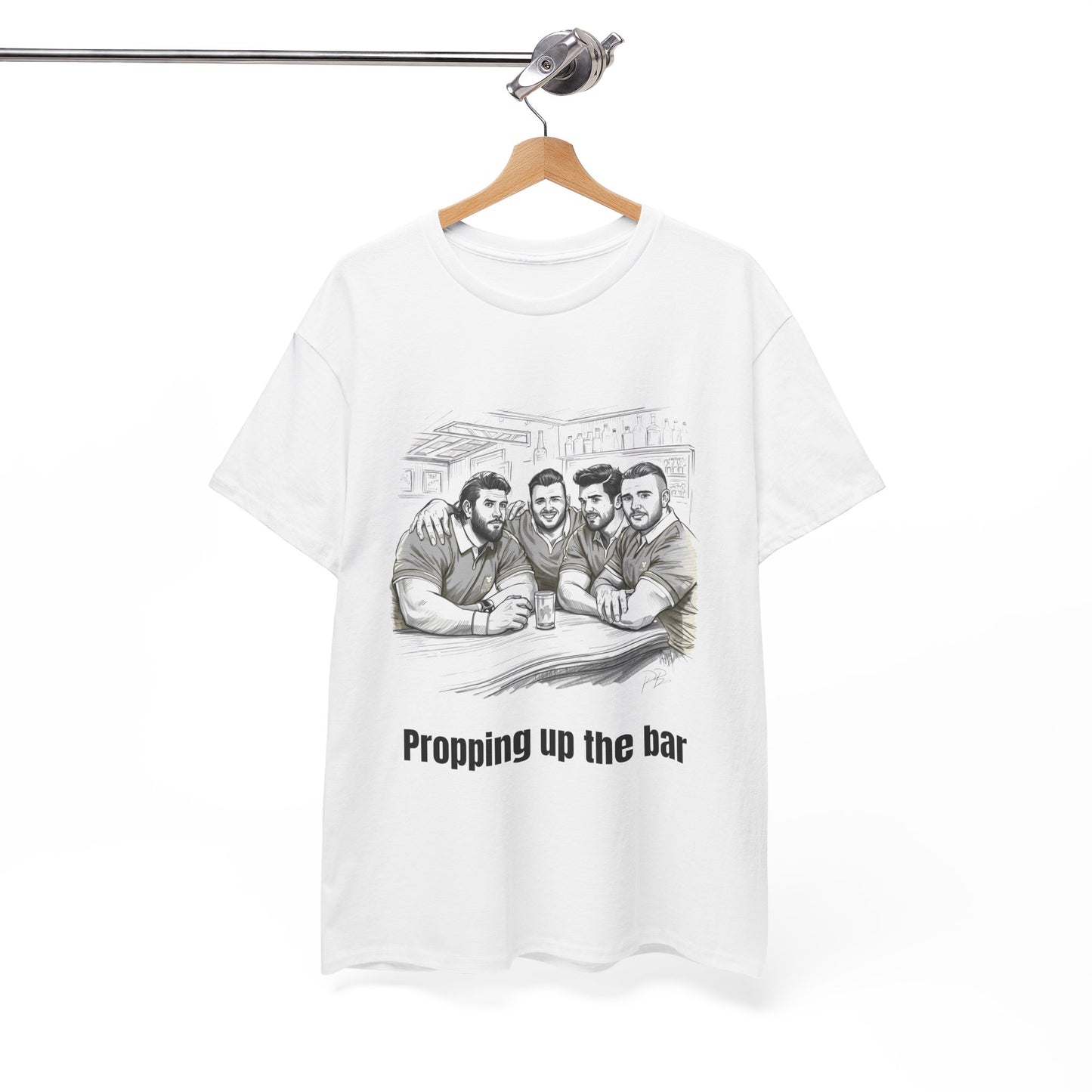Propping Up The Bar – Funny English Rugby T-Shirt for Fans & Gifts