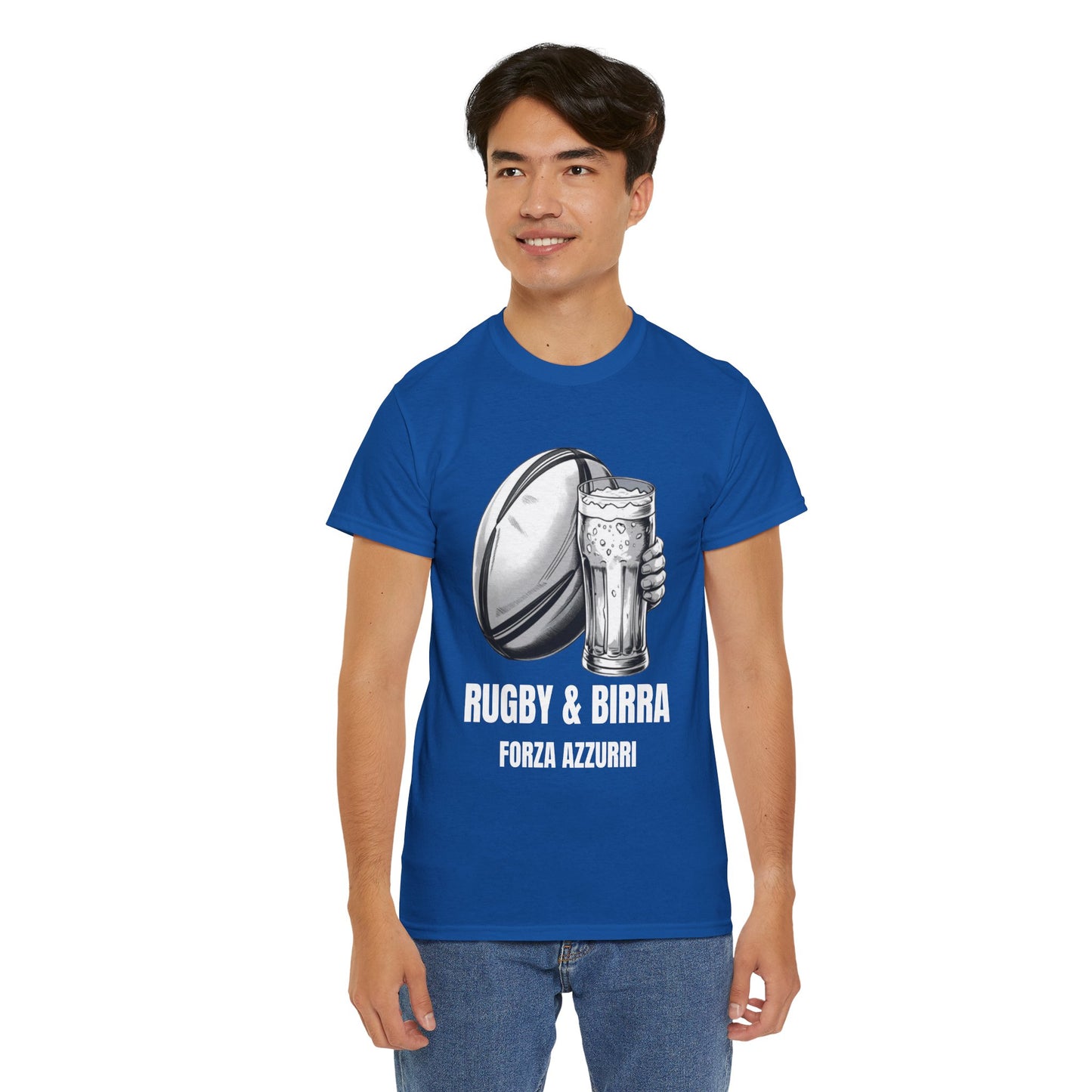 Rugby & Beer “Forza Azzurri” T-Shirt – Italy Rugby Fan Matchday Gift