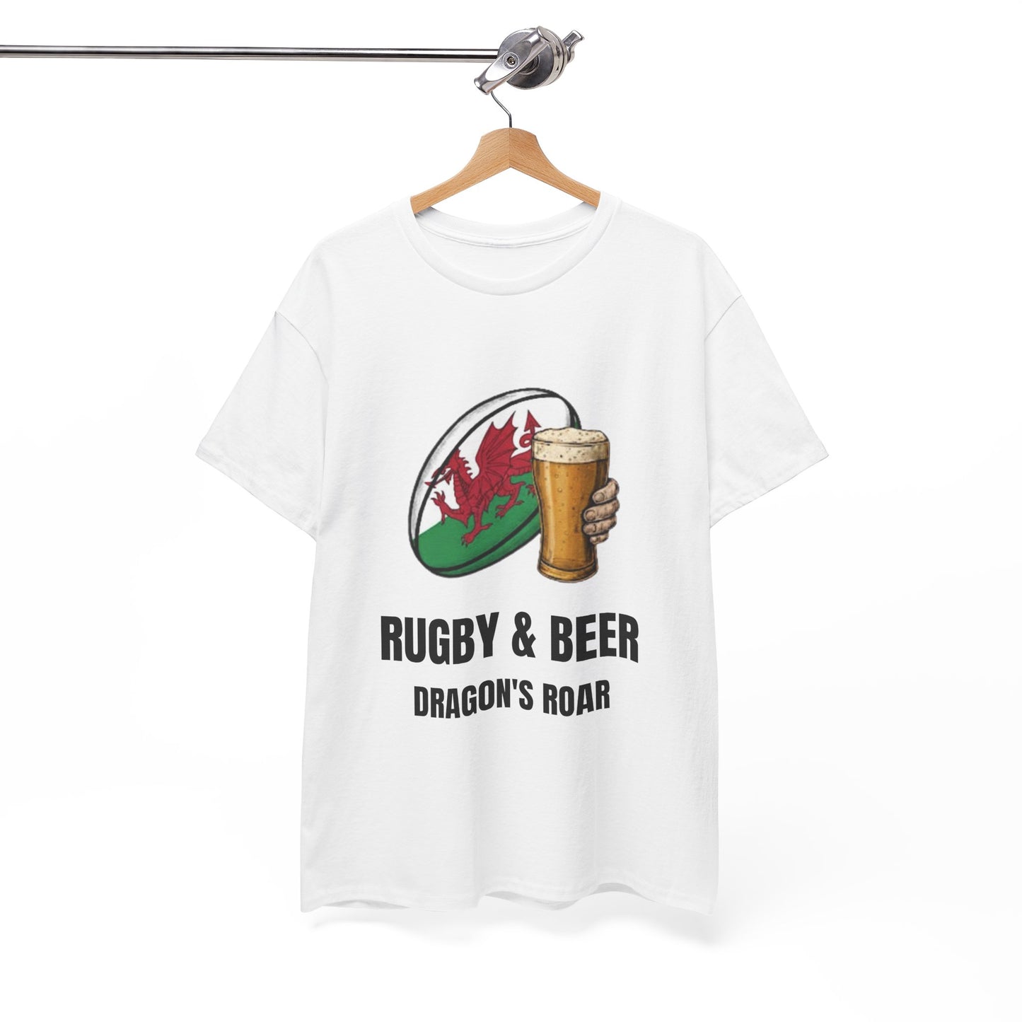Maglietta "Dragon's Roar" di Rugby & Beer – Regalo per la partita dei tifosi di rugby del Galles