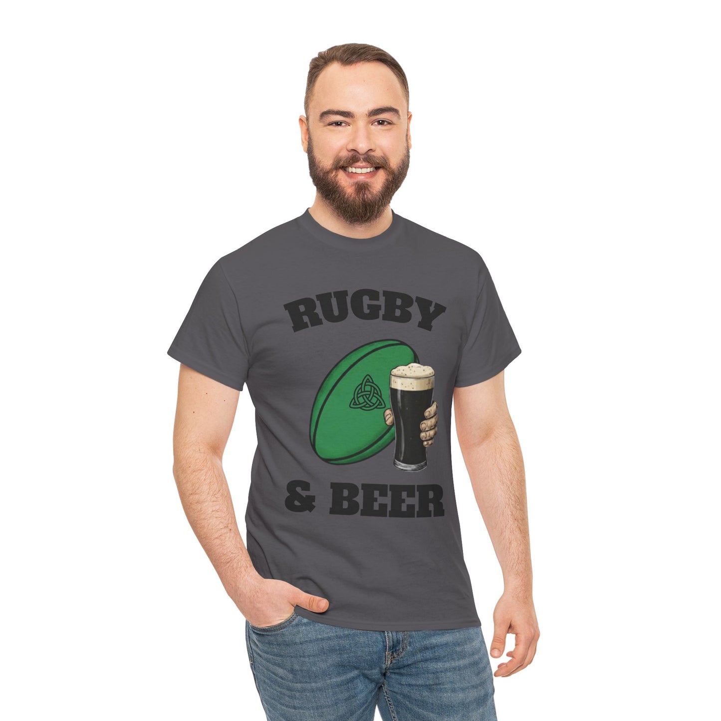 Irish Rugby & Beer T-Shirt – Perfect for Match Days, Gifts & Lads Trips