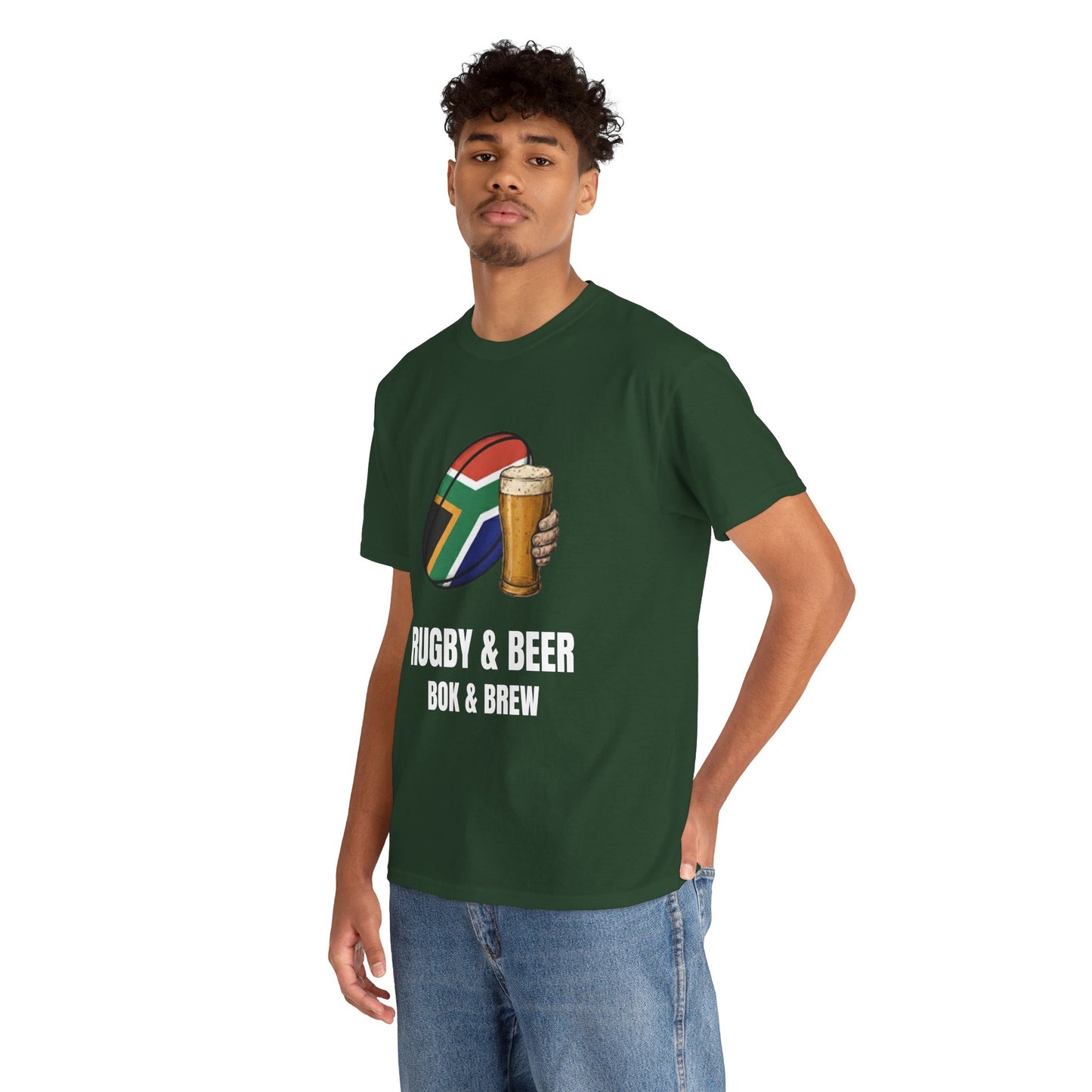 Rugby & Beer ¨Bok & Brew¨ T-Shirt - South African Rugby Fan Matchday Gift