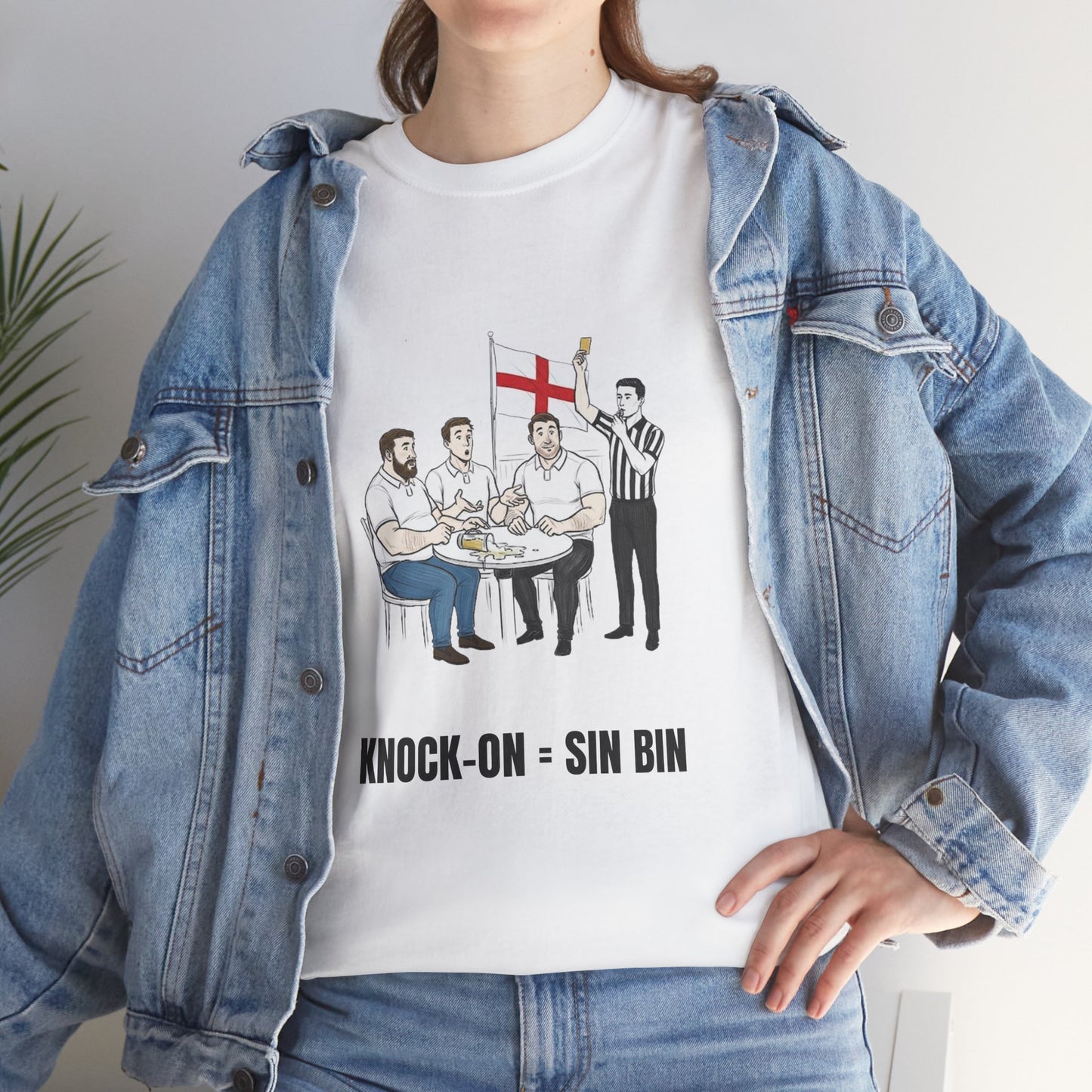 T-shirt rugby anglais et bière – Carton jaune renversé | T-shirt humoristique pour supporters de rugby