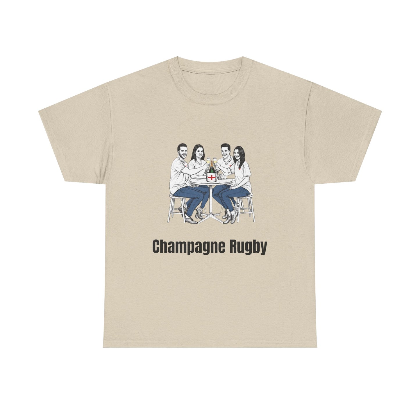 Champagne Rugby T-Shirt - Six Nations English Fan Gift