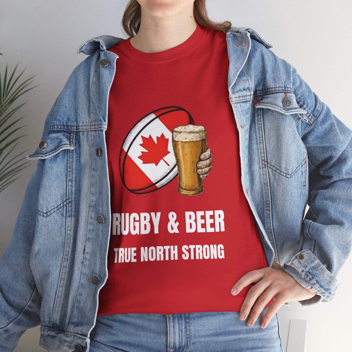 T-shirt Canada Rugby & Beer - T-shirt de supporter True North Strong | Vêtements pour le jour du match