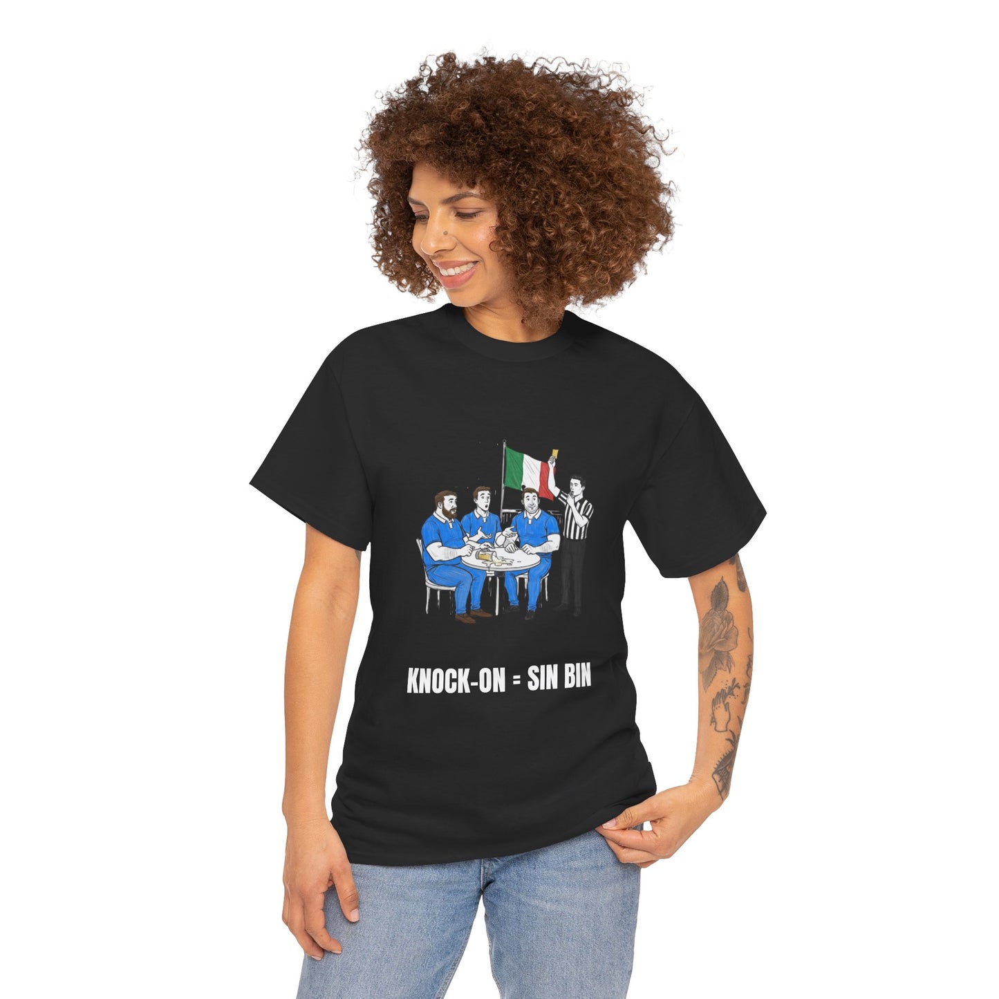 T-shirt rugby italien et bière – Carton jaune renversé | T-shirt humoristique pour supporters de rugby