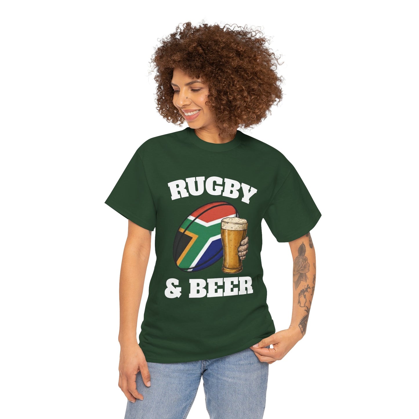 Rugby & Beer South Africa T-Shirt – Springboks Rugby Fan Tee