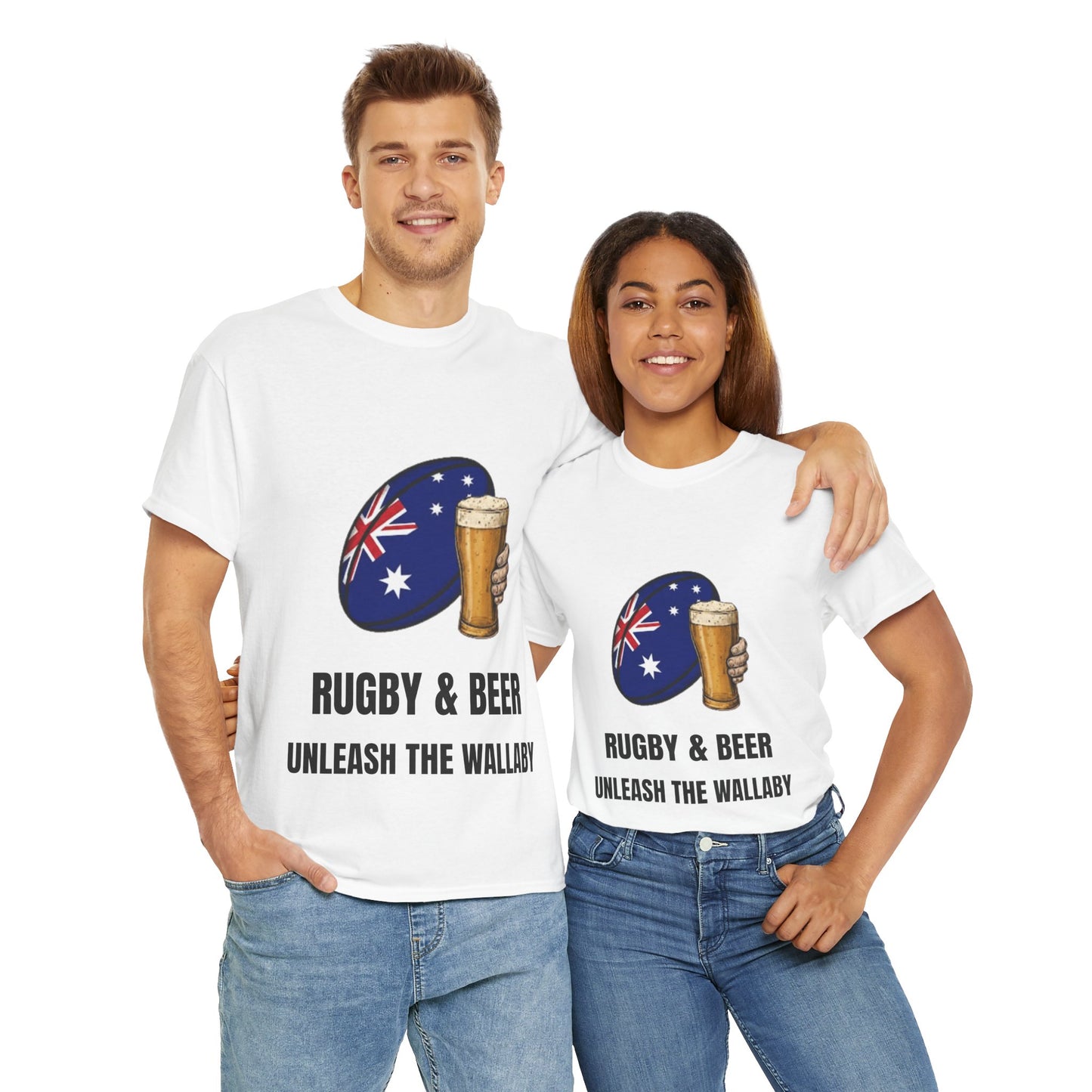 Australia Rugby & Beer T-Shirt - Unleash the Wallaby Fan Tee | Match Day Apparel