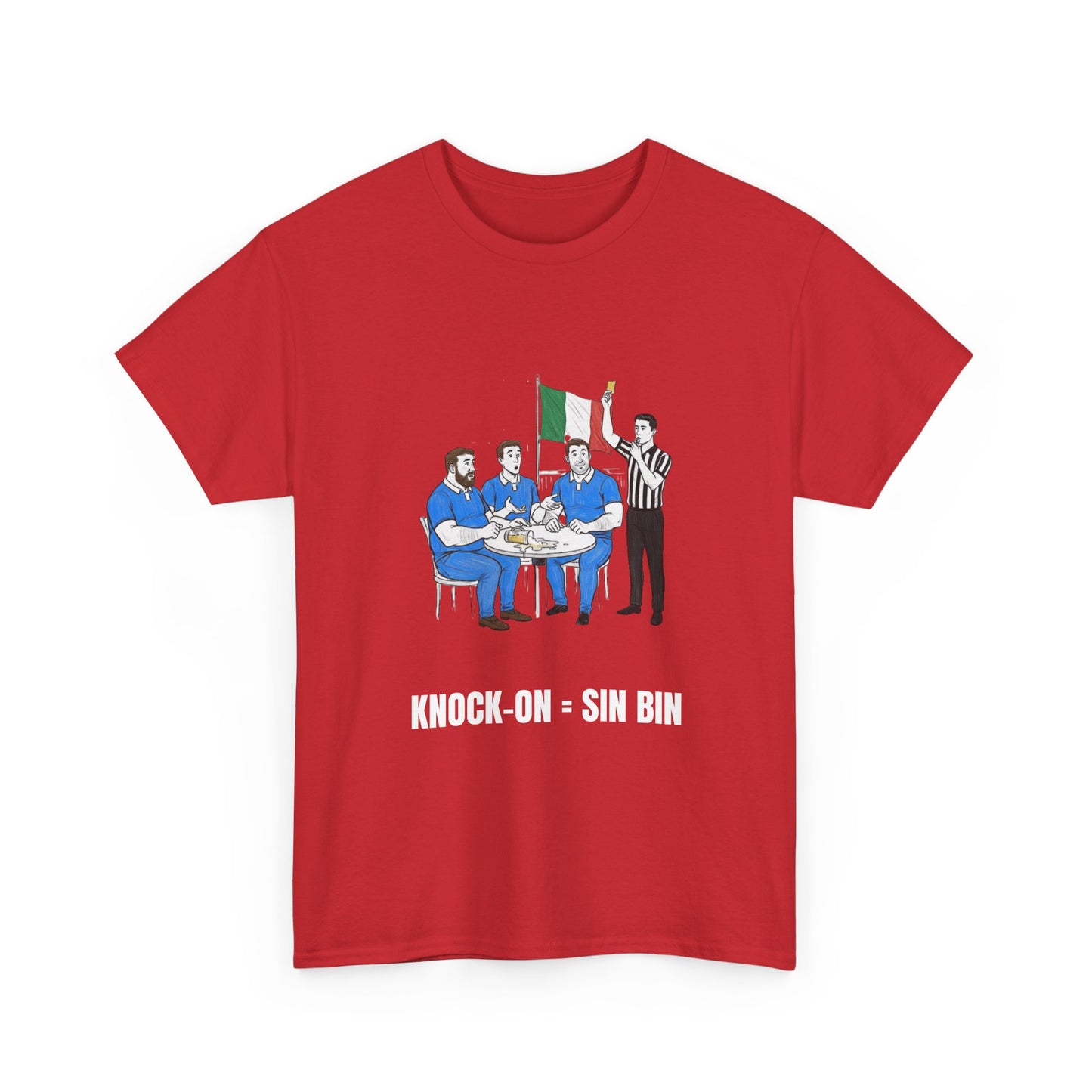 T-shirt rugby italien et bière – Carton jaune renversé | T-shirt humoristique pour supporters de rugby