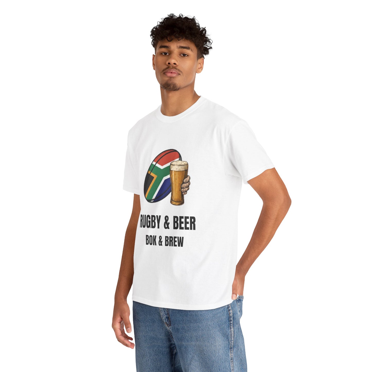 Rugby & Beer ¨Bok & Brew¨ T-Shirt - South African Rugby Fan Matchday Gift