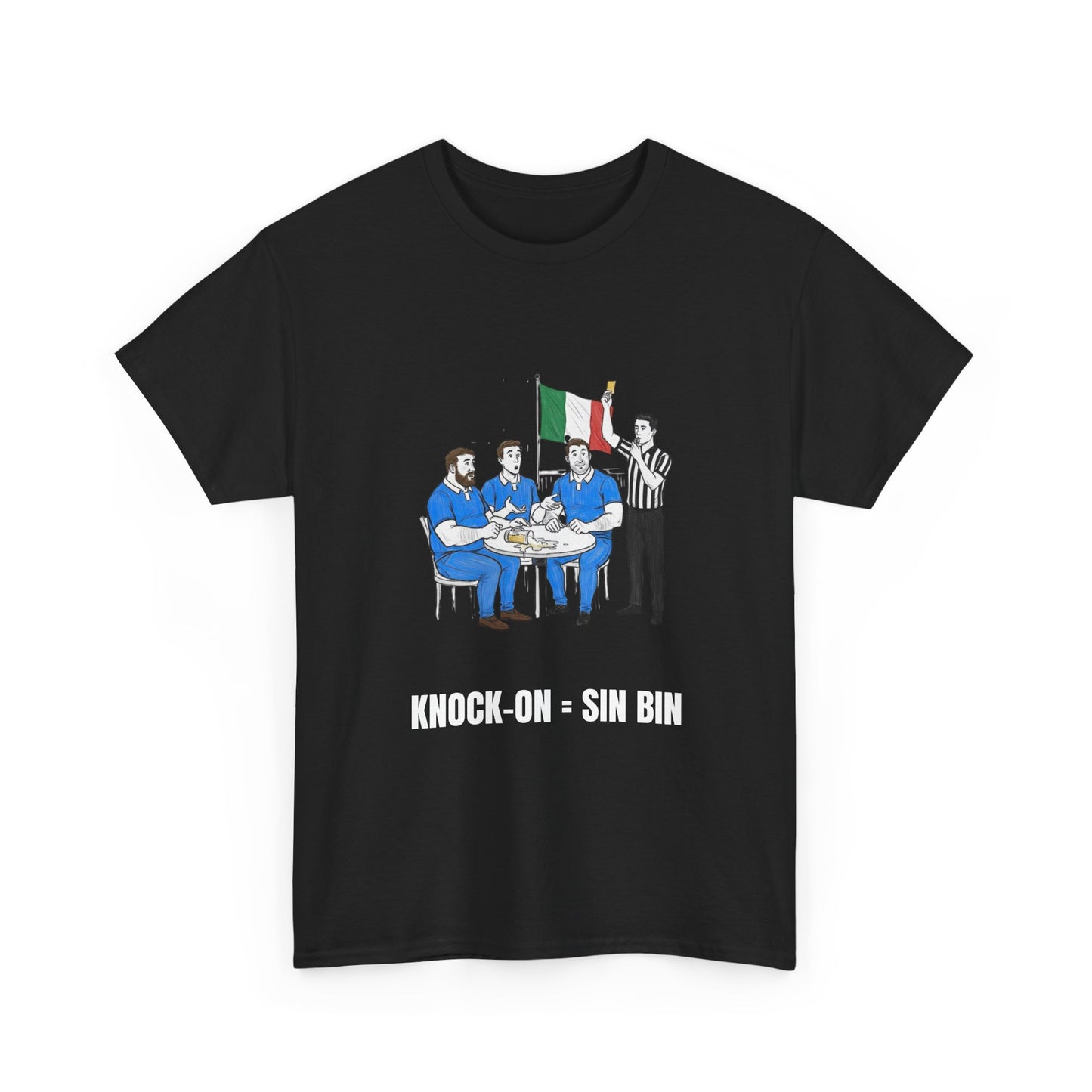 T-shirt rugby italien et bière – Carton jaune renversé | T-shirt humoristique pour supporters de rugby