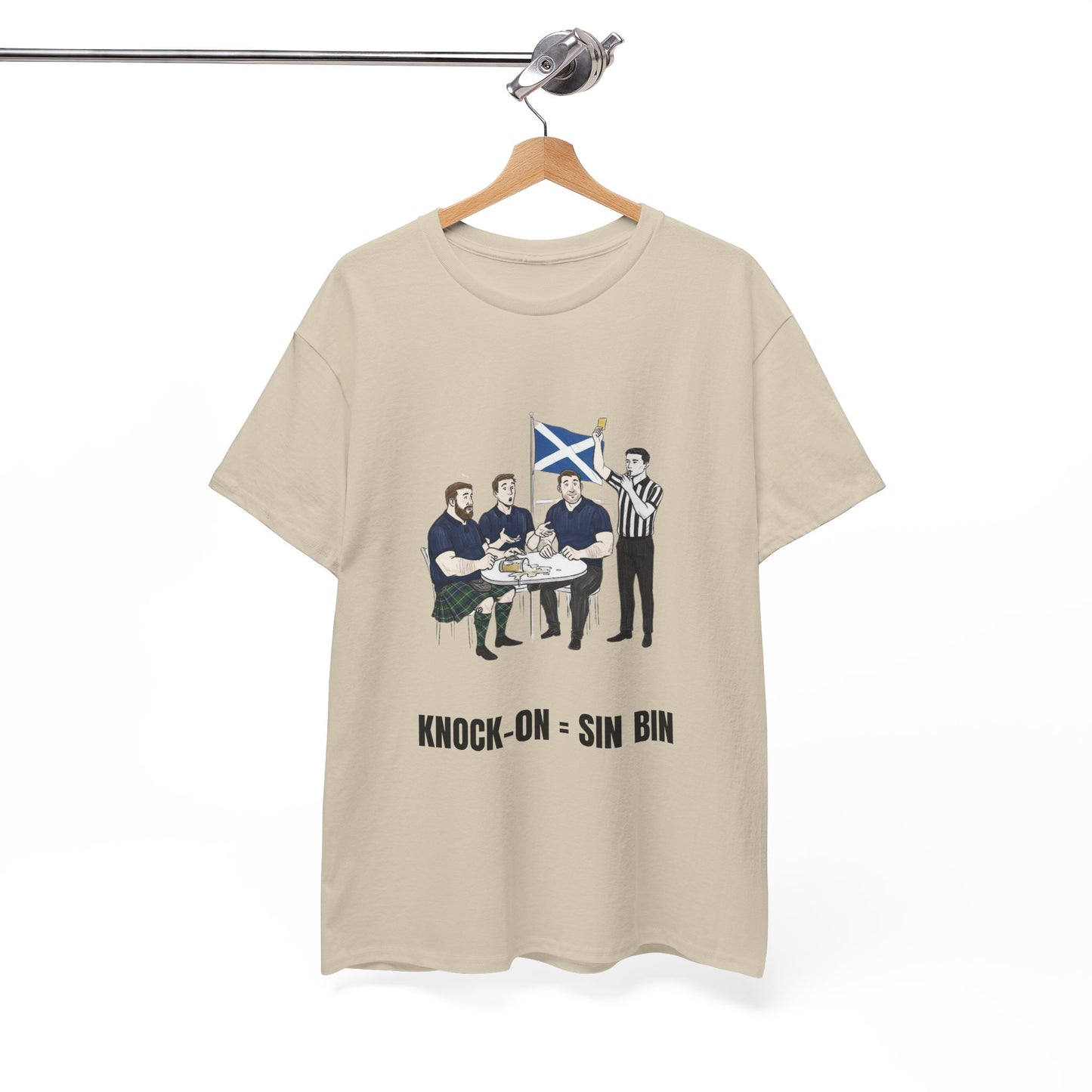 T-shirt rugby écossais et bière – Carton jaune renversé | T-shirt humoristique pour supporters de rugby