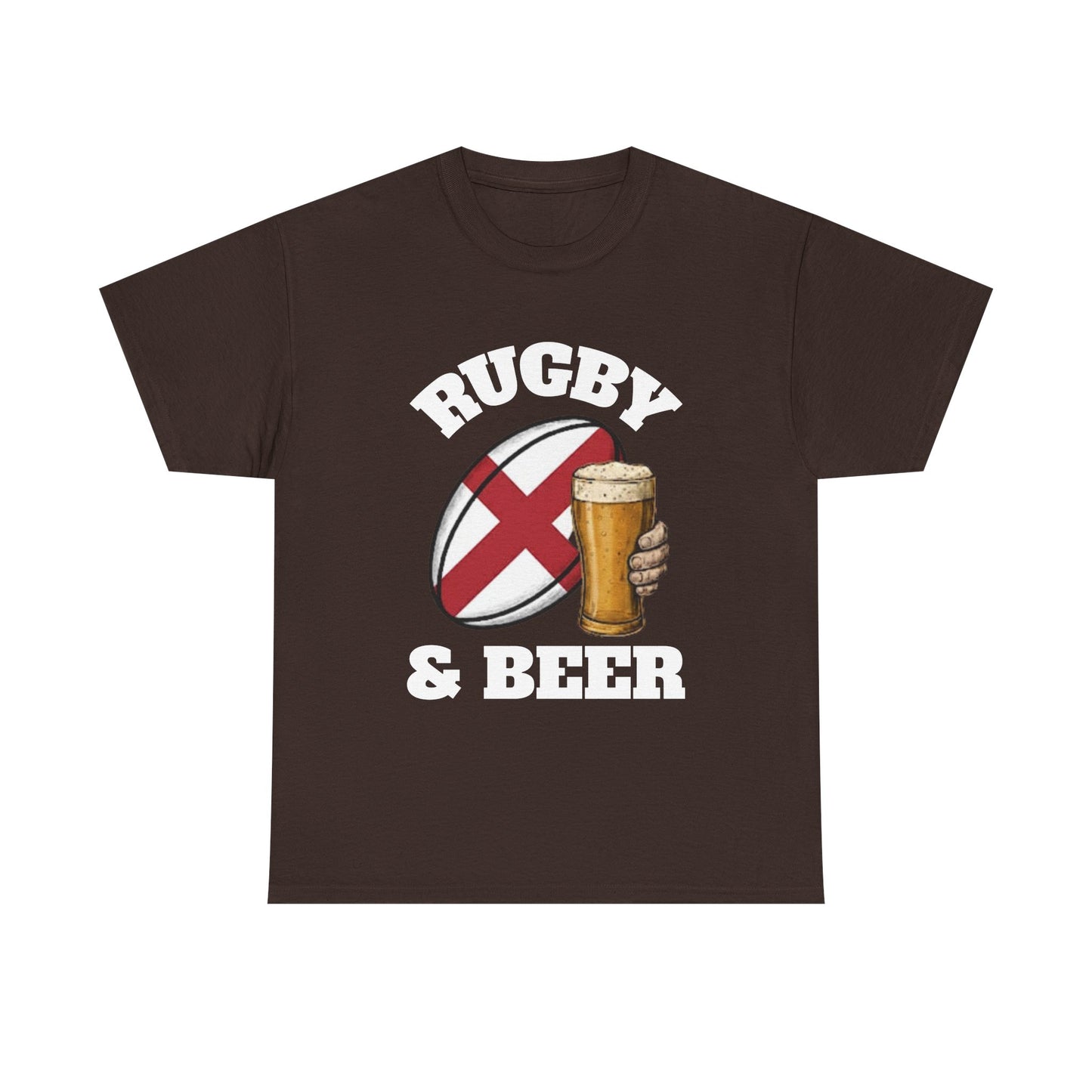 England Rugby & Beer T-Shirt – Perfect for Match Days, Gifts & Lads Trips