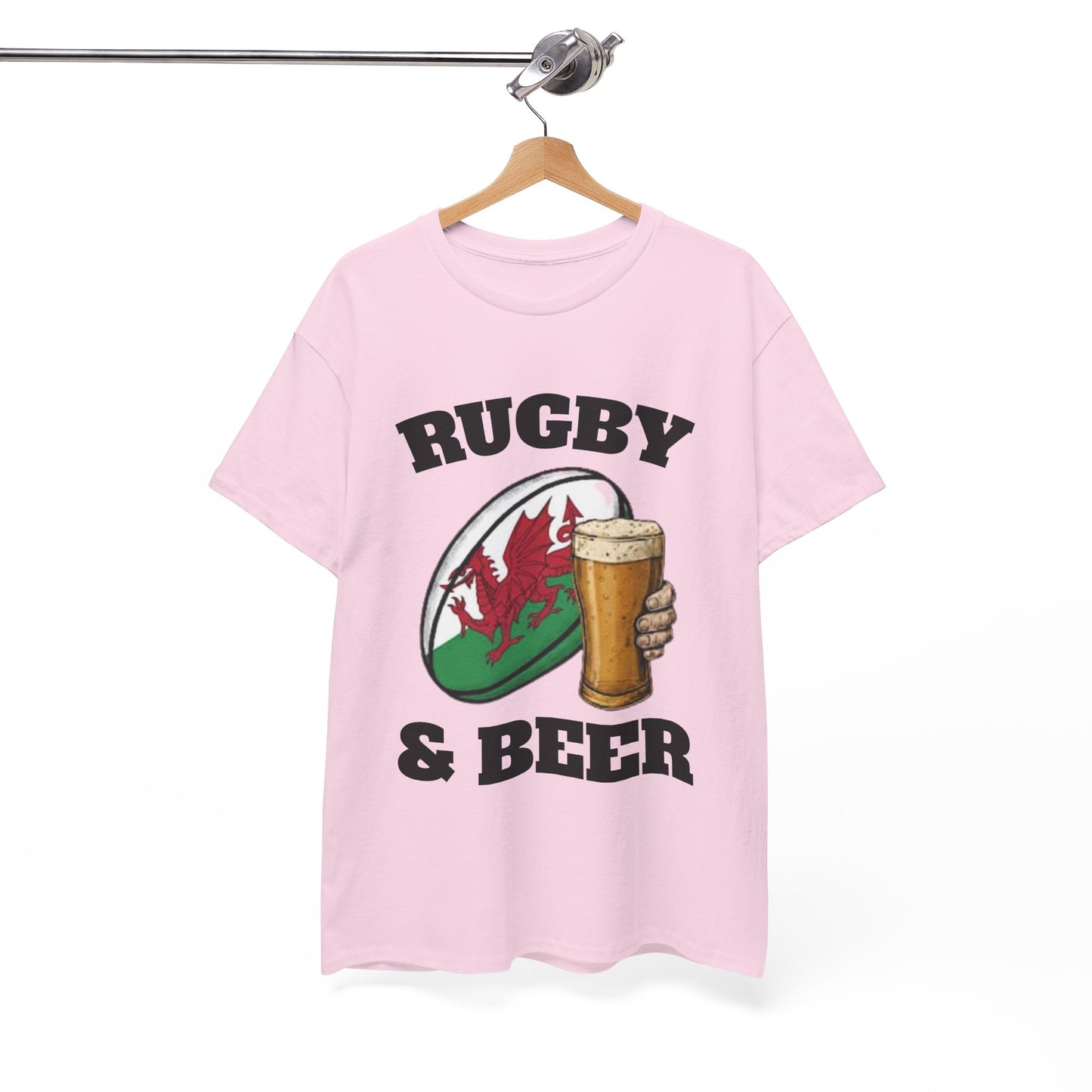 Wales Rugby & Beer T-Shirt – Perfect for Match Days, Gifts & Lads Trips