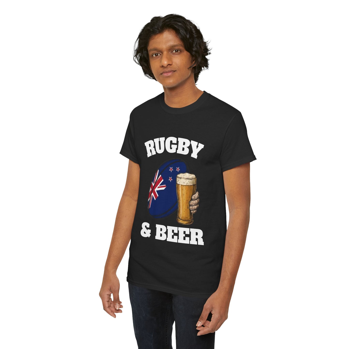 Rugby & Beer New Zealand T-Shirt – Kiwi Rugby Fans Match Day Tee