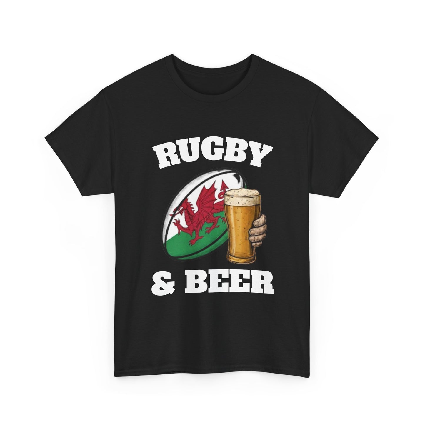Wales Rugby & Beer T-Shirt – Perfect for Match Days, Gifts & Lads Trips