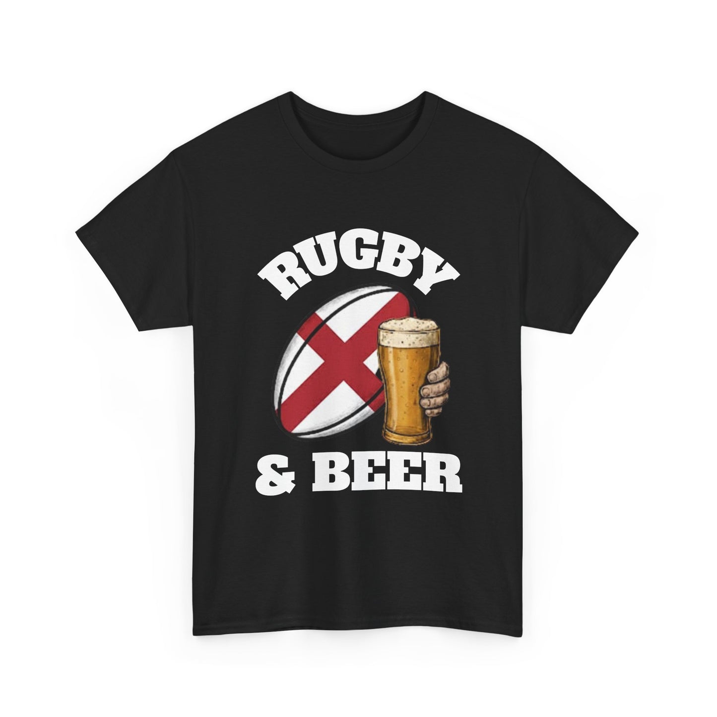 England Rugby & Beer T-Shirt – Perfect for Match Days, Gifts & Lads Trips