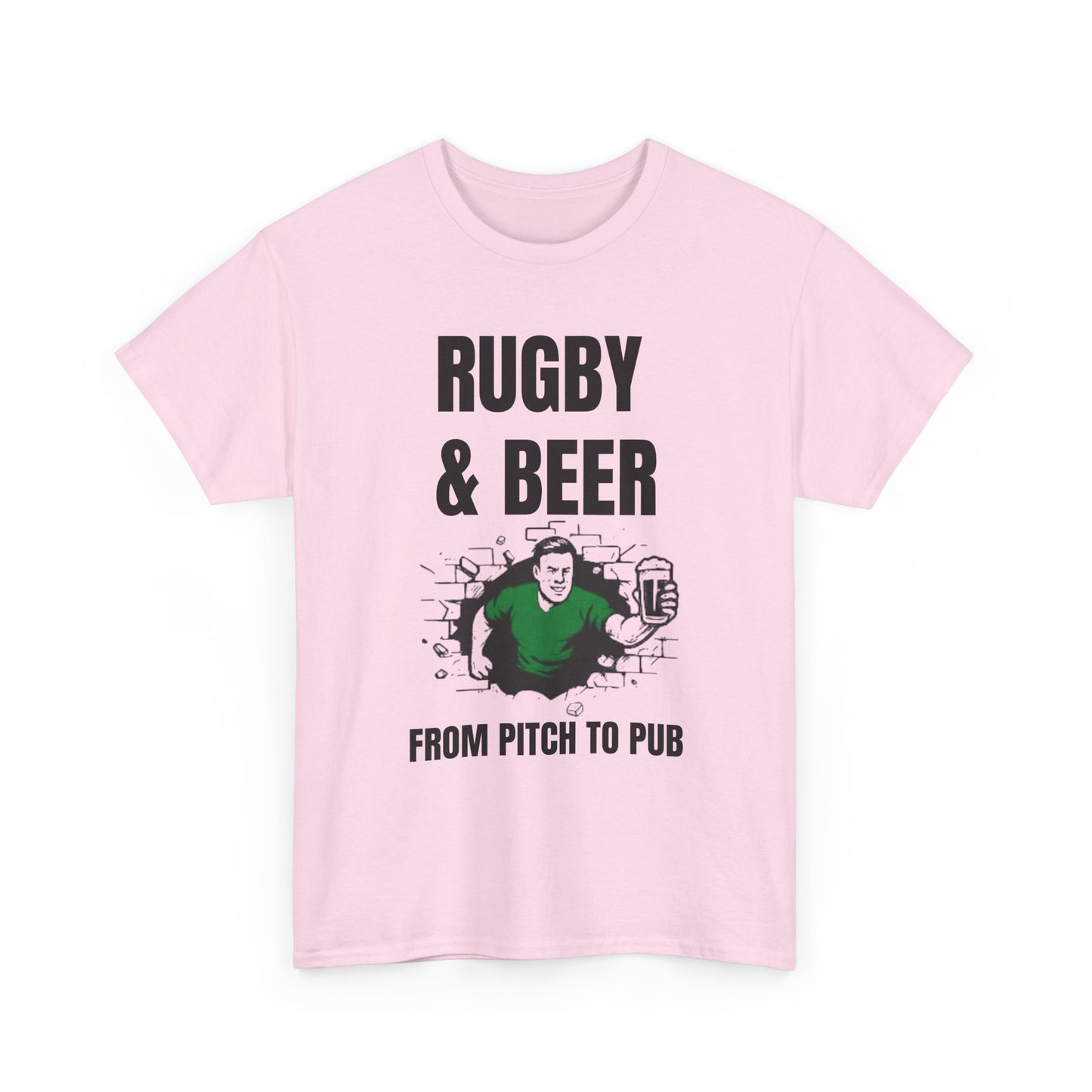 Rugby & Beer T-Shirt – From the Pitch to the Pub | Irish Rugby Fans Tee