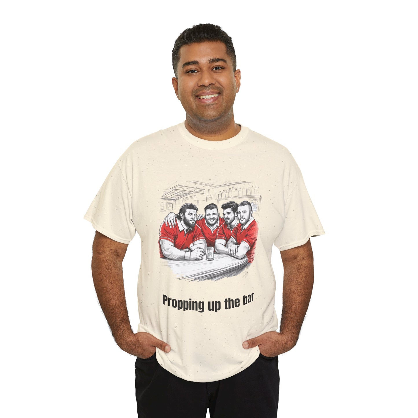 Propping Up The Bar – Funny Welsh Rugby T-Shirt for Fans & Gifts