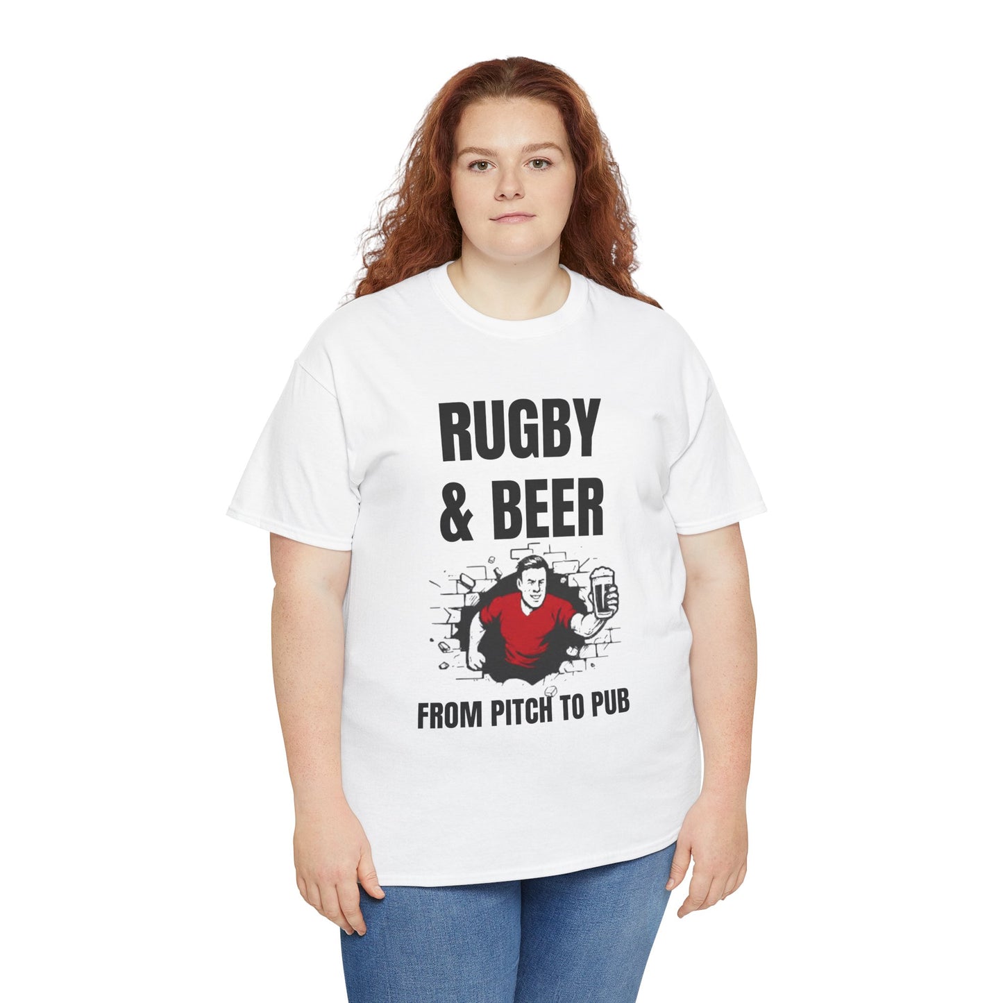 Rugby & Beer T-Shirt – From the Pitch to the Pub | Welsh Rugby Fans Tee