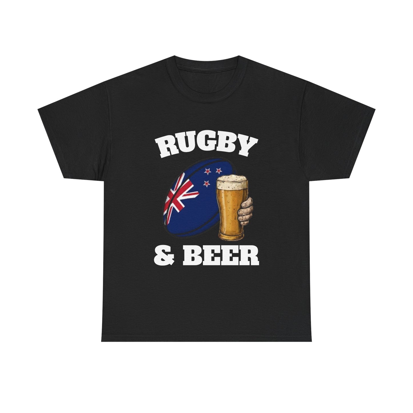 Rugby & Beer New Zealand T-Shirt – Kiwi Rugby Fans Match Day Tee