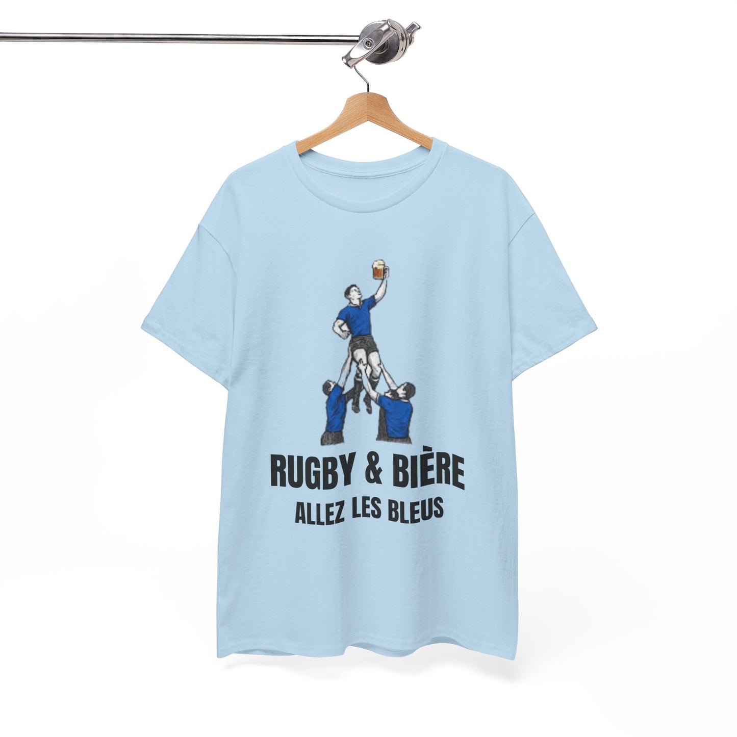 T-shirt Rugby & Bière : Allez Les Bleus - Cadeau parfait pour les fans de rugby